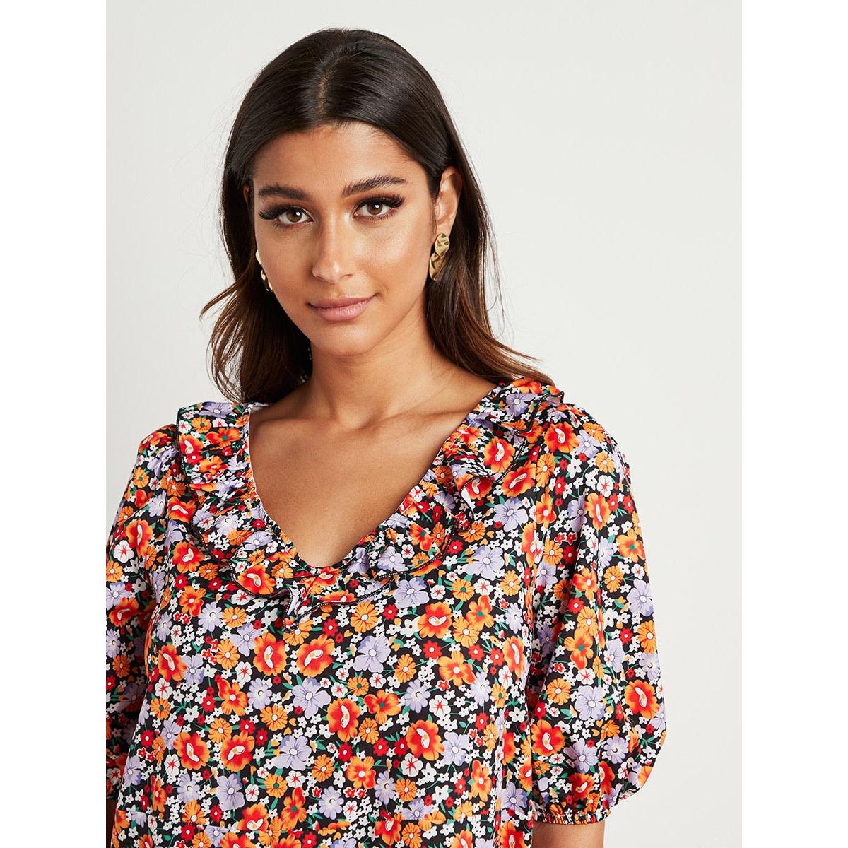 فستان طويل مطبوع بأكمام قصيرة من ستايلي-women-clothing-dresses-image-4