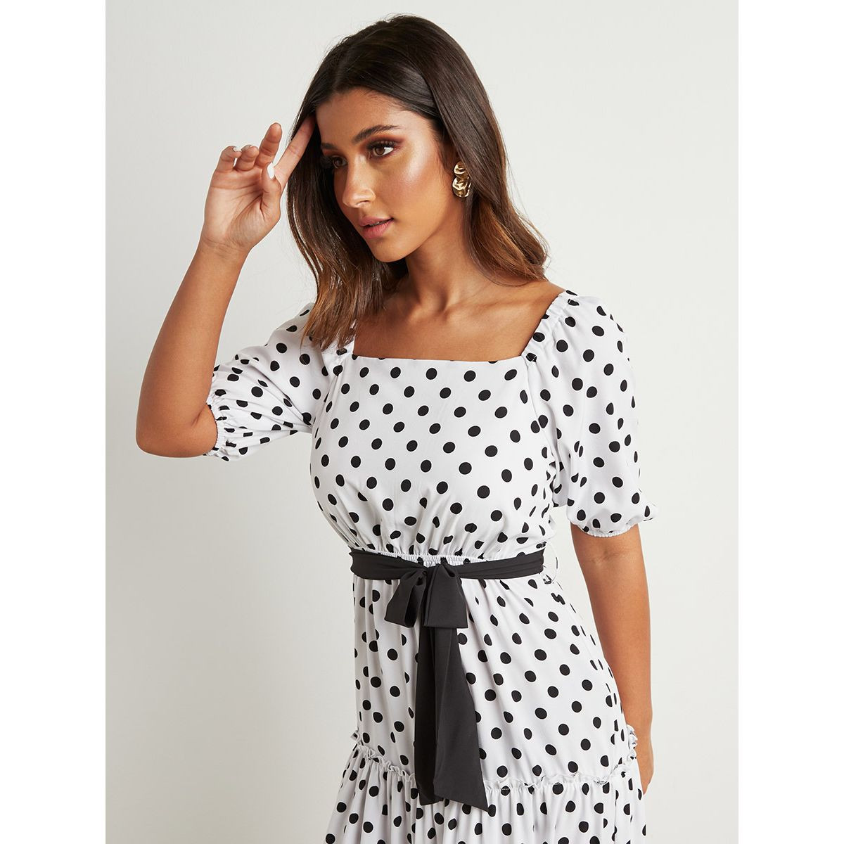 فستان طويل مطبوع بحزام من ستايلي-women-clothing-dresses-image-2