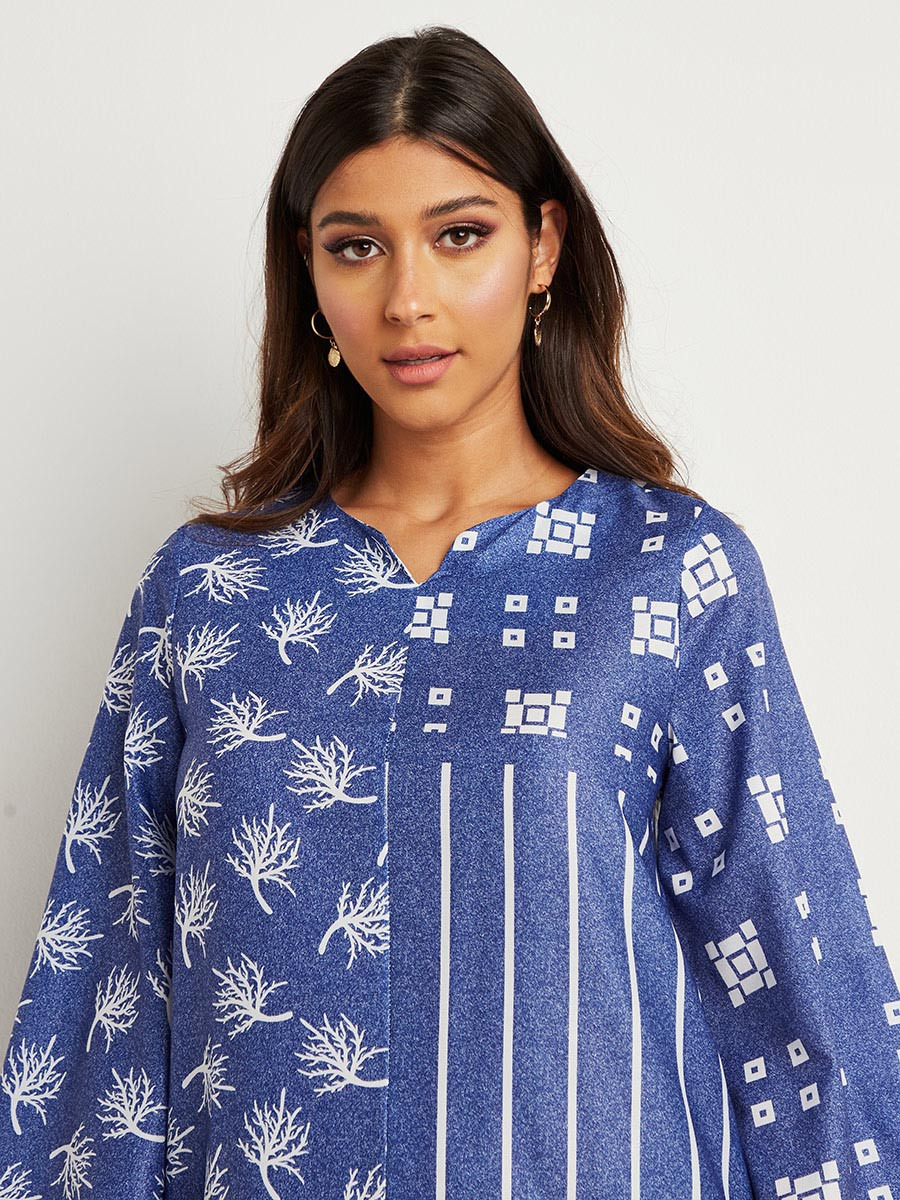 Styli Boho Mix and Match Printed Modest Maxi Dress with Long Sleeves-women-clothing-dresses-image-2