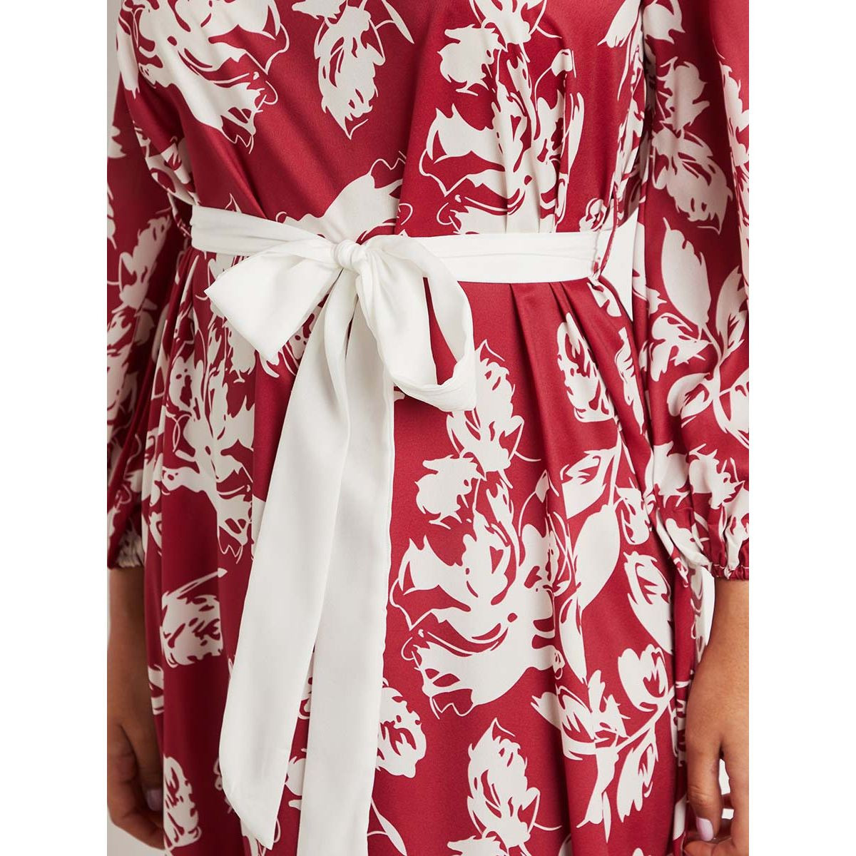 فستان طويل مطبوع بربطة خصر من ستايلي-women-clothing-dresses-image-4