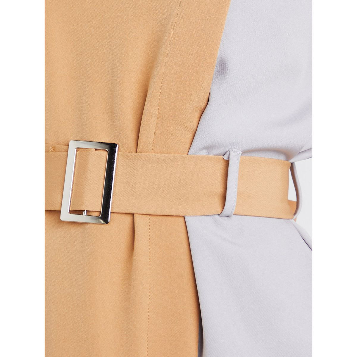 Styli Colorblock A-Line Midi Dress with Buckle Belt-women-clothing-dresses-image-4