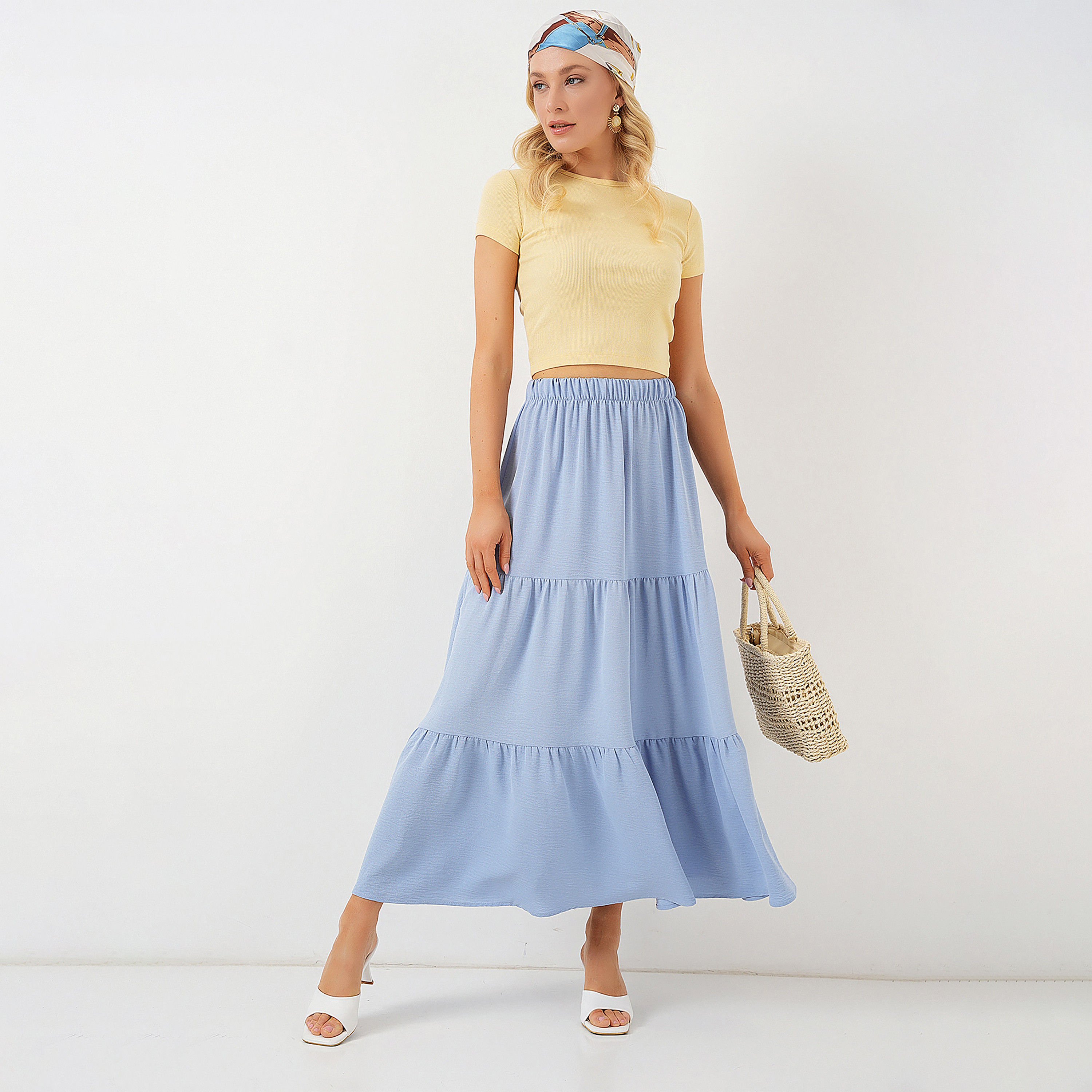تنورة ماكسي نسائية بطبقات من بيجدارت-women-clothing-bottoms-skirts-image-11