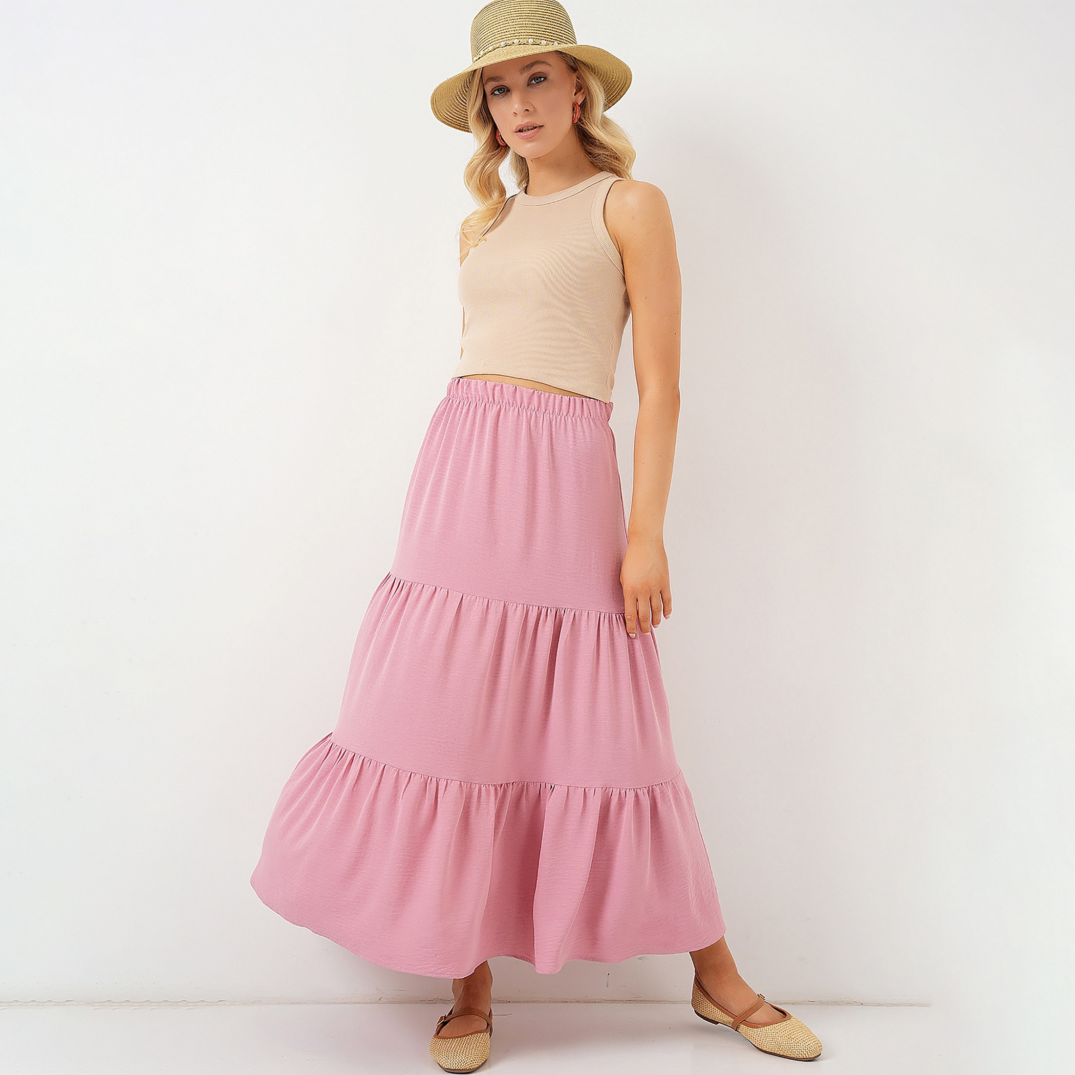 Bigdart Tiered Women's Maxi Skirt-women-clothing-bottoms-skirts-image-2
