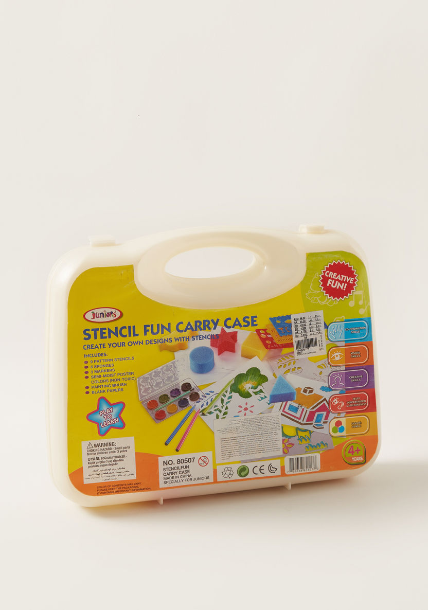 Juniors Stencil Fun Carry Case-Blocks%2C Puzzles and Board Games-image-0
