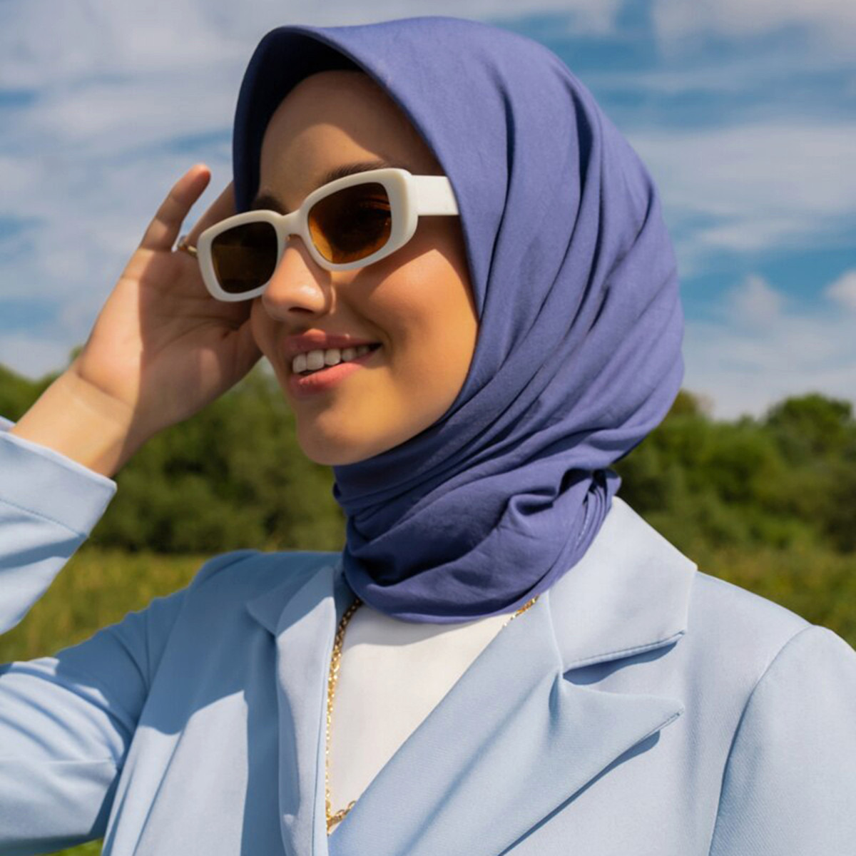 Modanisa Women Indigo Solid Hijab Scarf-women-arabicclothing-headscarf-hijab-image-2