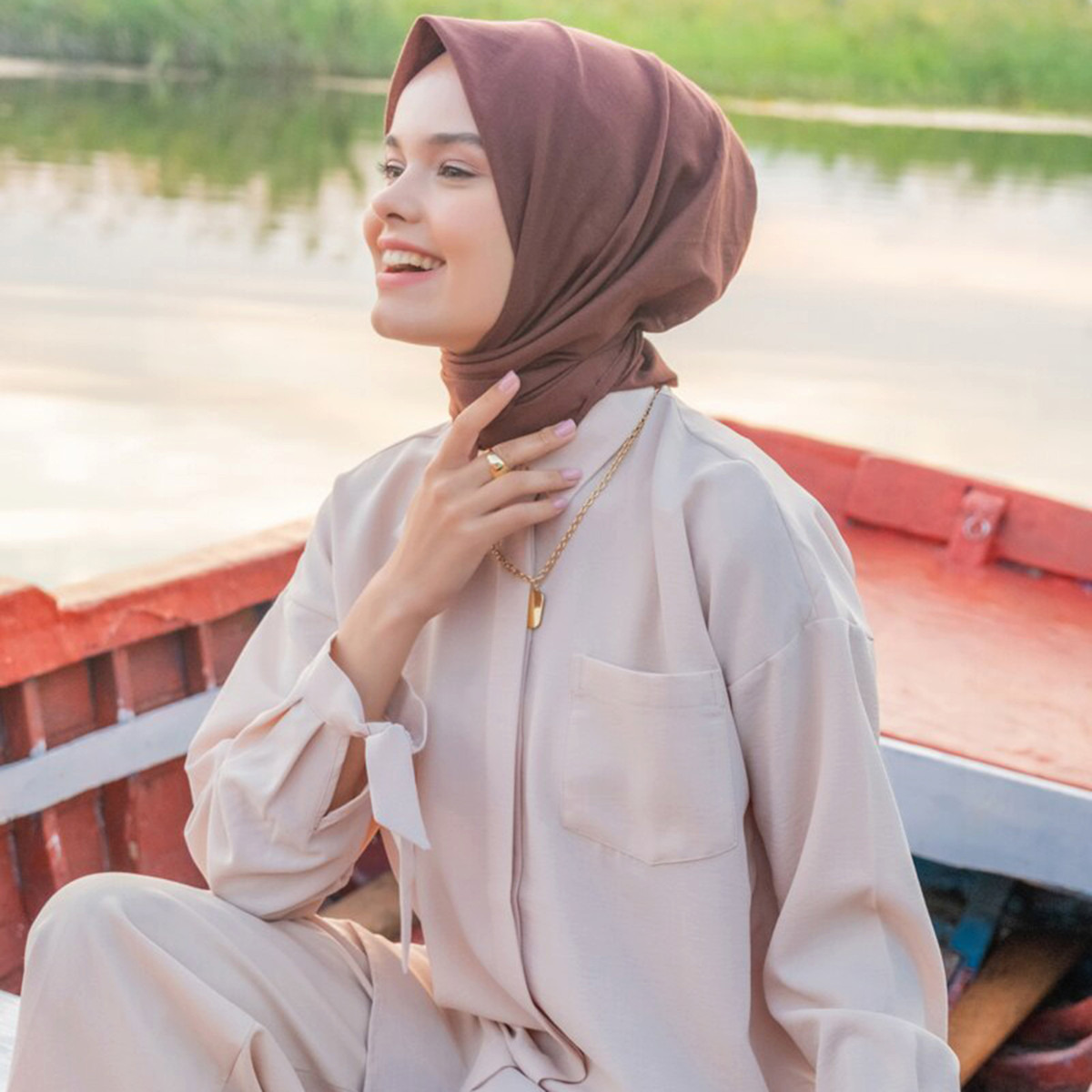 Modanisa Women Brown Solid Hijab Scarf-women-arabicclothing-headscarf-hijab-image-7