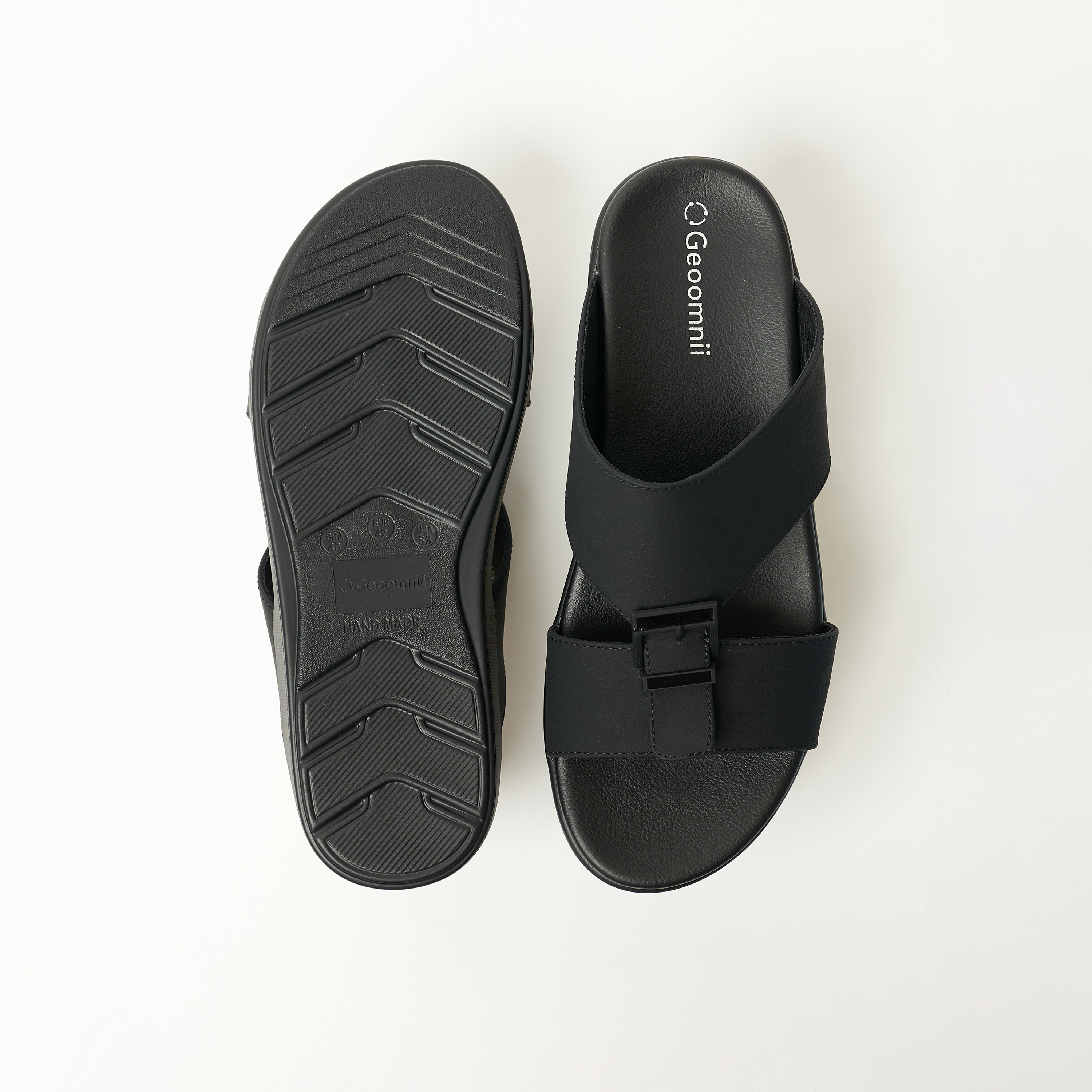 Geoomnii Men's Slip On Zosimo Slide Sandals | 8075-10-BLACK-men-shoes-sandals-image-2
