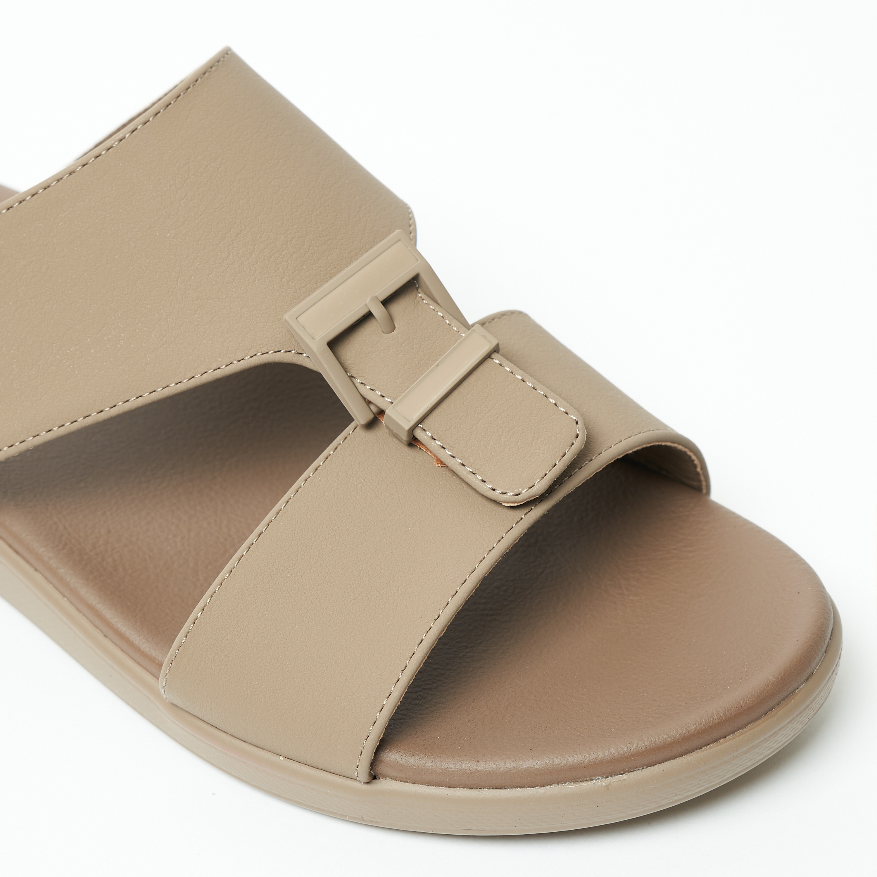 Geoomnii Men's Slip On Vihaan Slide Sandals | 8075-10-Khaki-men-shoes-sandals-image-4