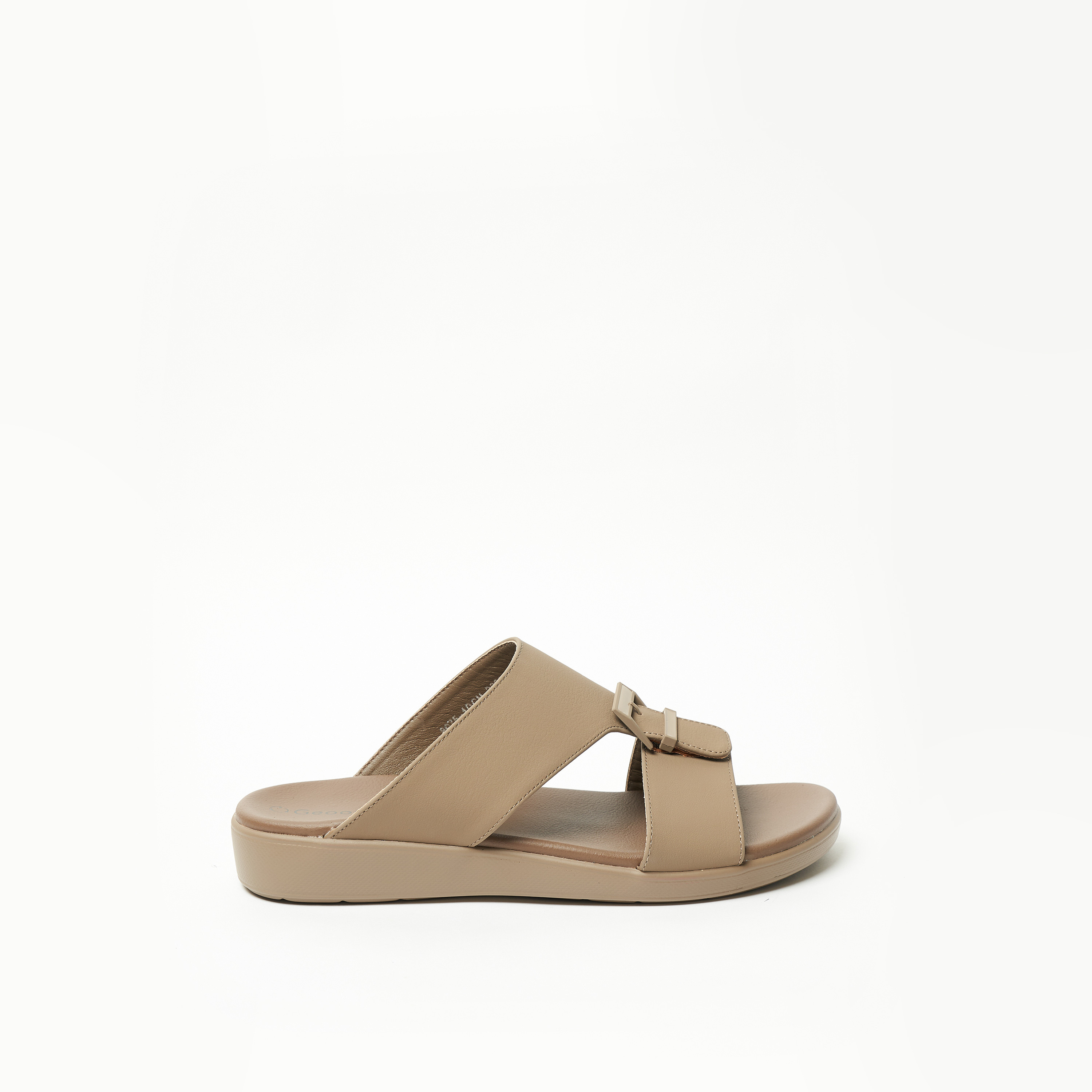 Geoomnii Men's Slip On Vihaan Slide Sandals | 8075-10-Khaki-men-shoes-sandals-image-5