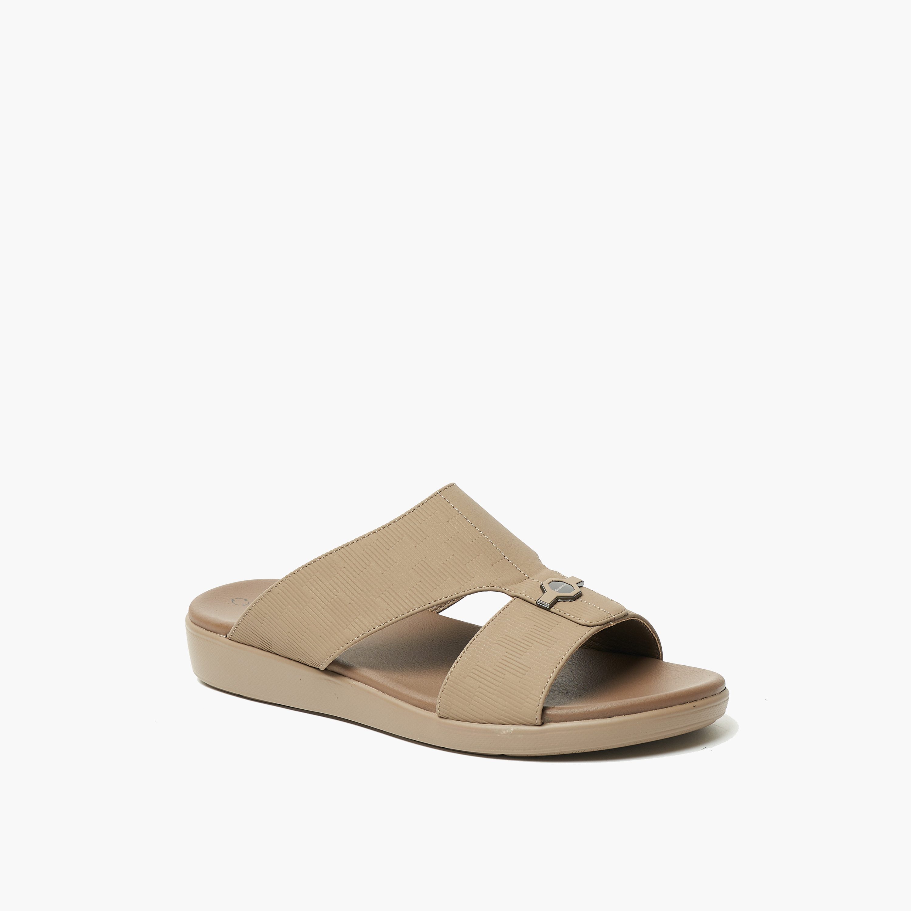 Geoomnii Men's Slip On Rhiannon Arabic Sandals | 8075-5-Khaki-men-shoes-sandals-image-1