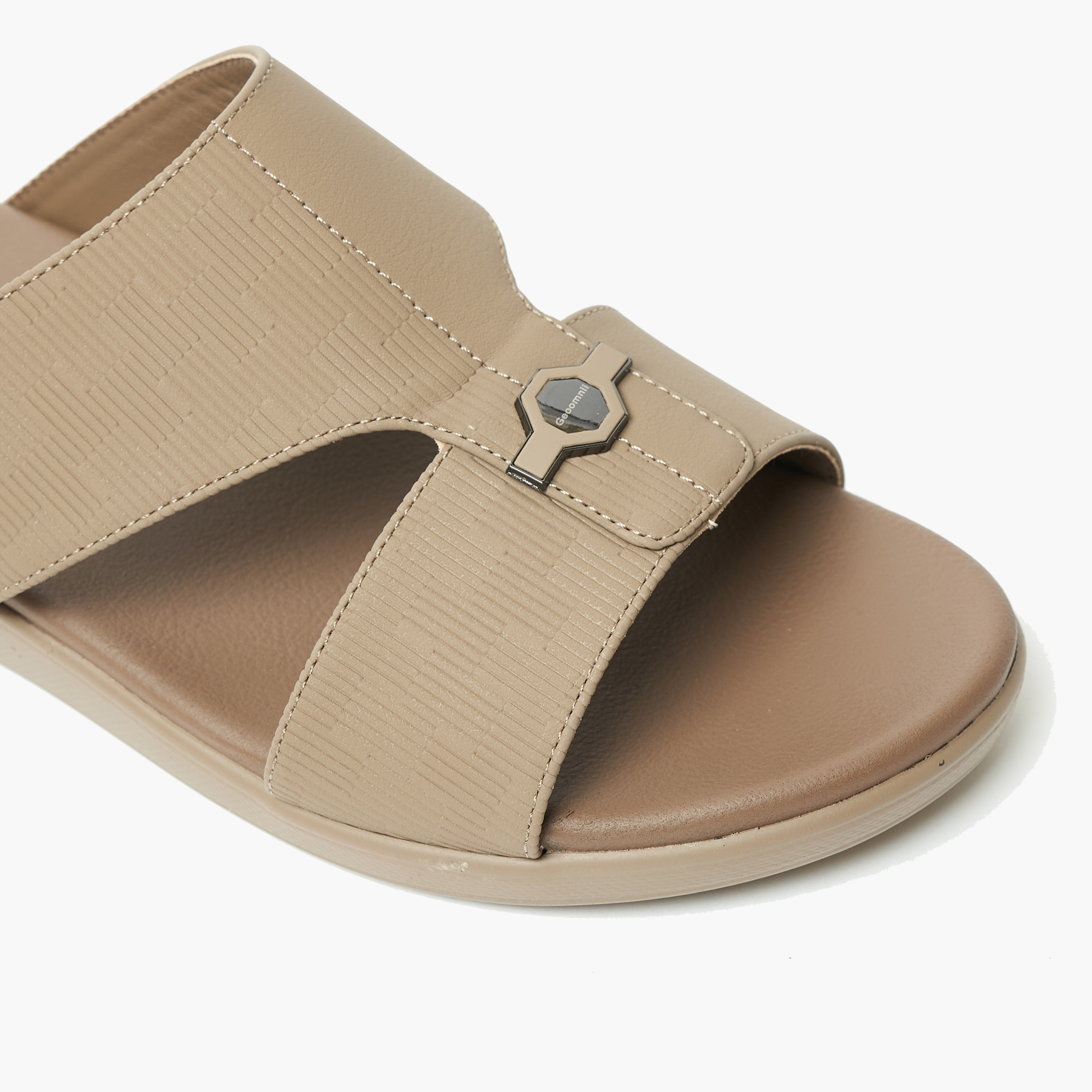 جيومني- صندل ريانون عربي سهل الارتداء للرجال | 8075-5-Khaki-men-shoes-sandals-image-2
