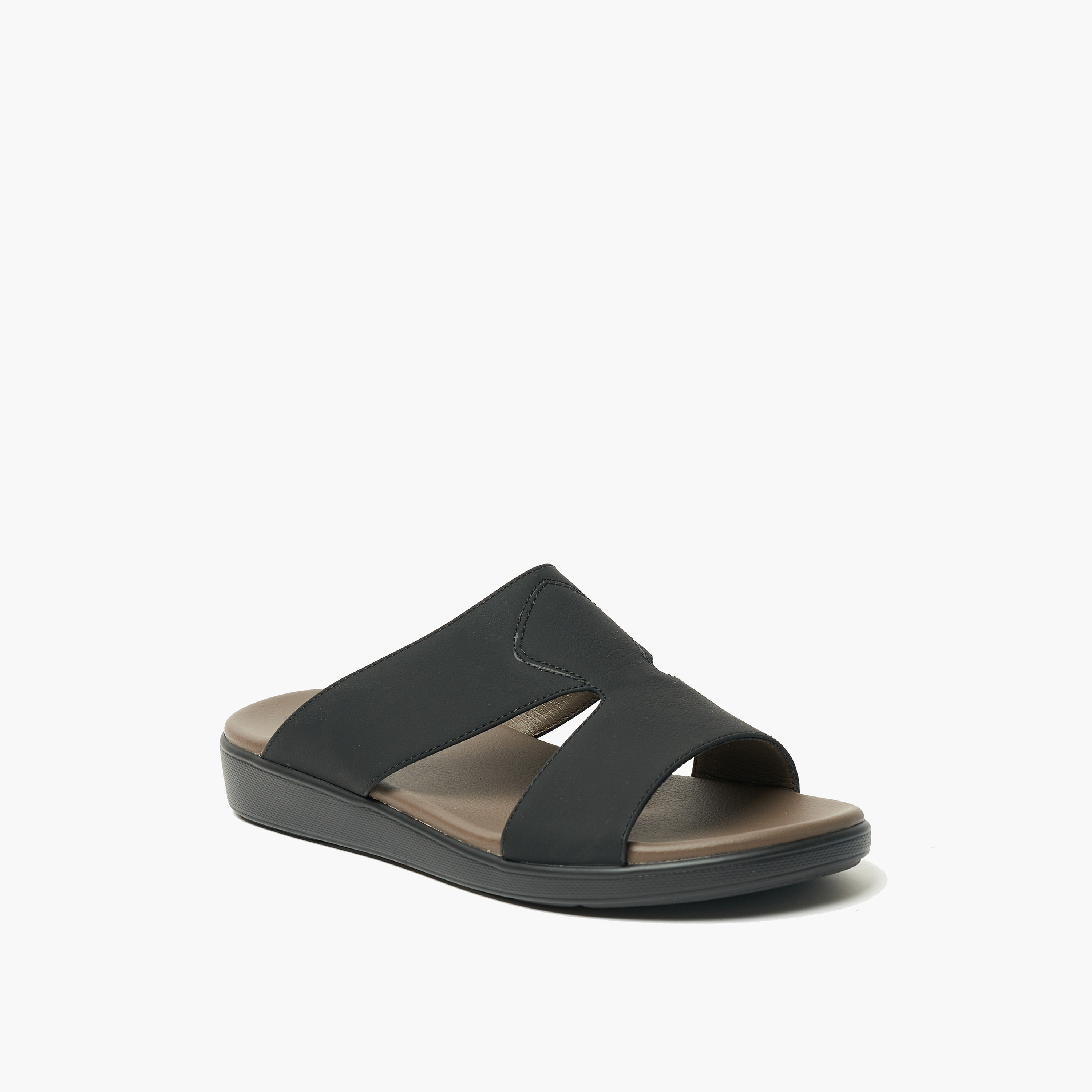 Geoomnii Men's Slip On Malakai Arabic Sandals | 8075-6-BLACK-men-shoes-sandals-image-1