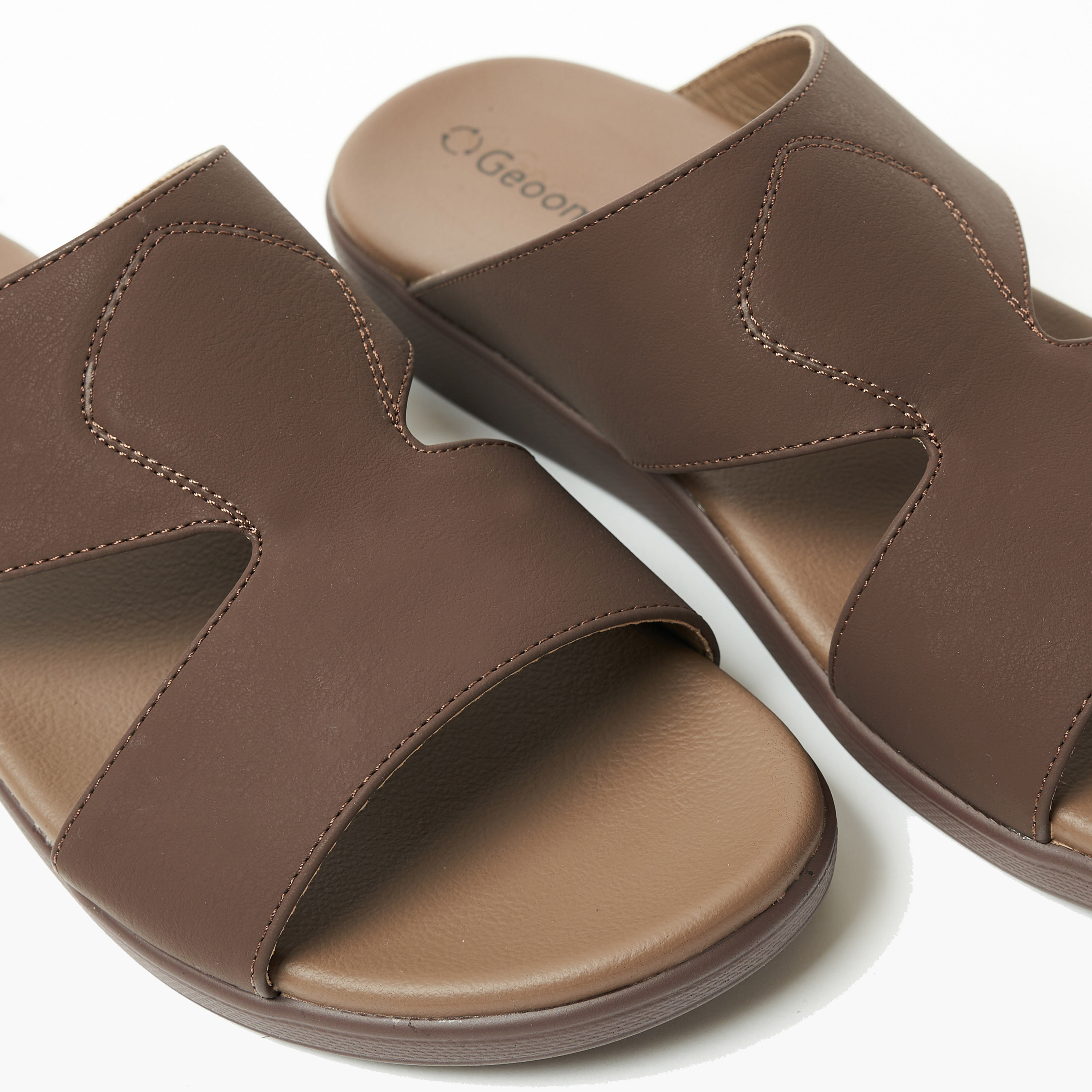 Geoomnii Men's Slip On Kenza Arabic Sandals | 8075-6-COFFEE-men-shoes-sandals-image-2