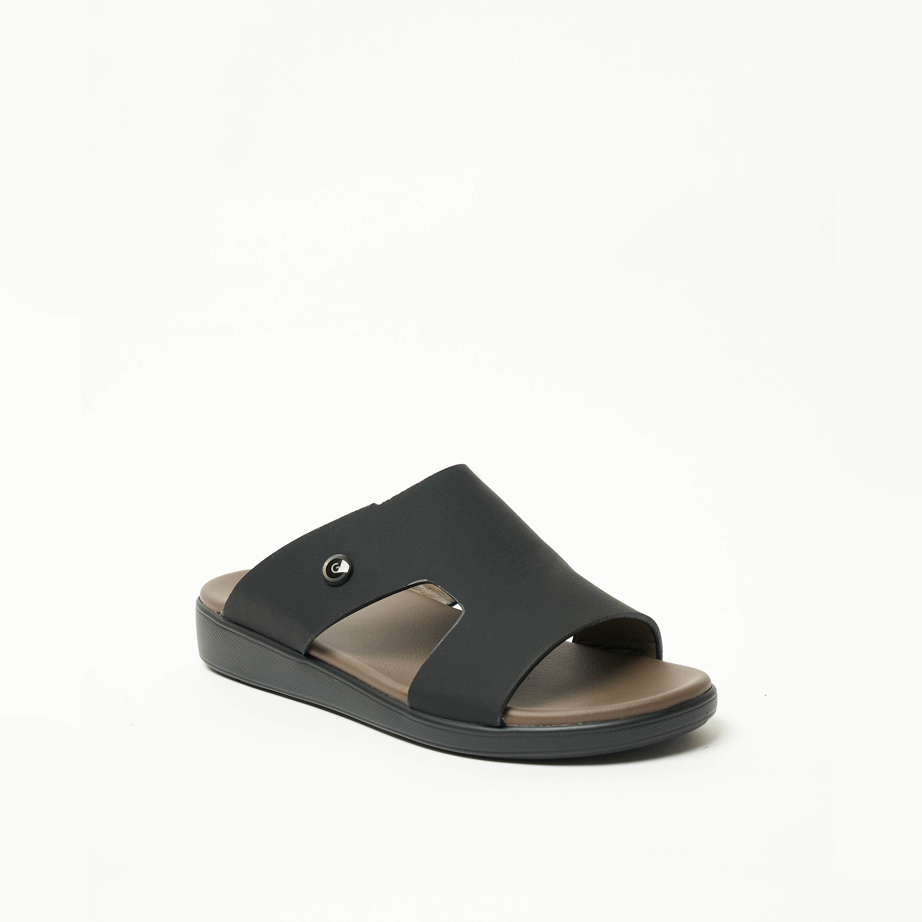 Geoomnii Men's Slip On Xiomar Slide Sandals | 8075-8-BLACK-men-shoes-sandals-image-1