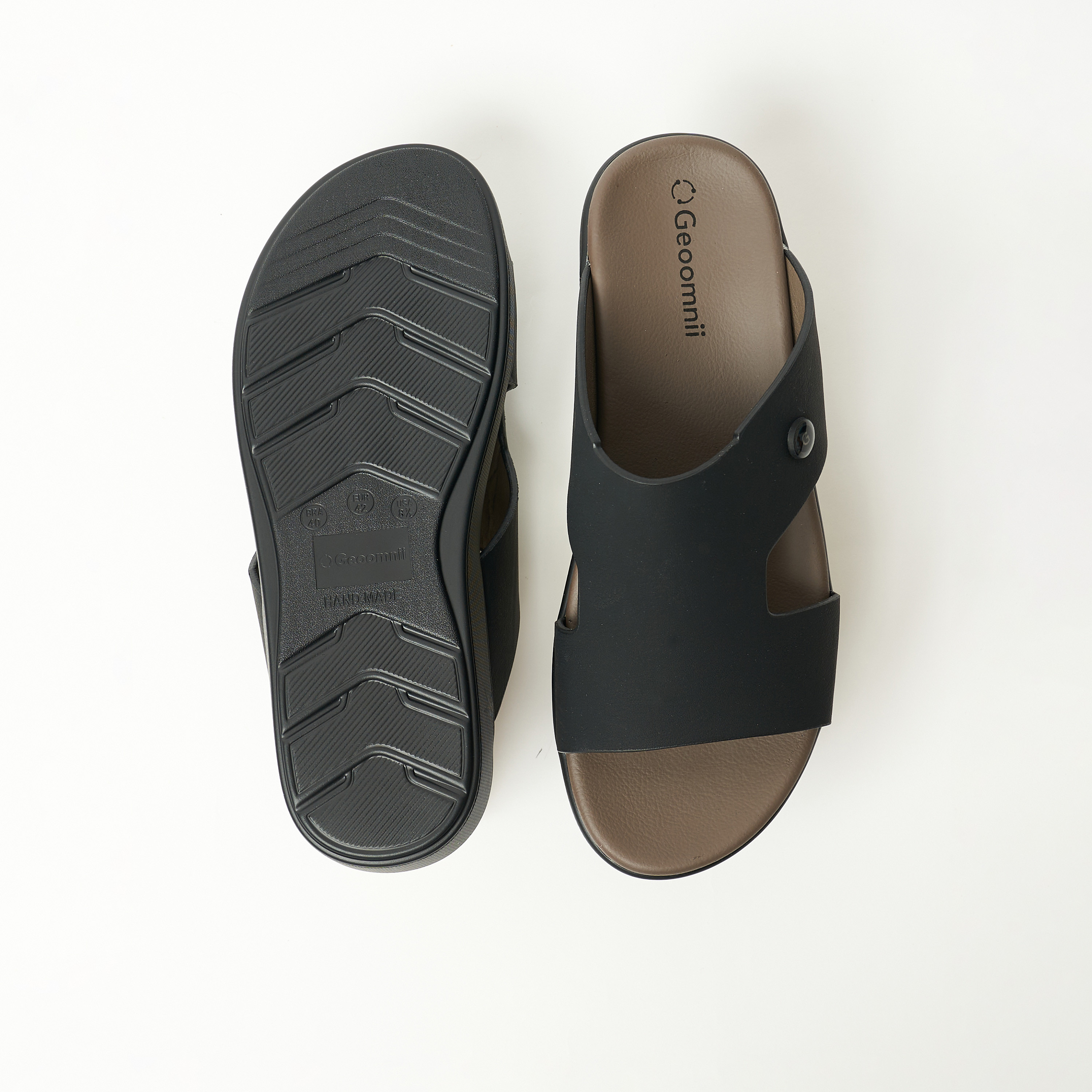 Geoomnii Men's Slip On Xiomar Slide Sandals | 8075-8-BLACK-men-shoes-sandals-image-2