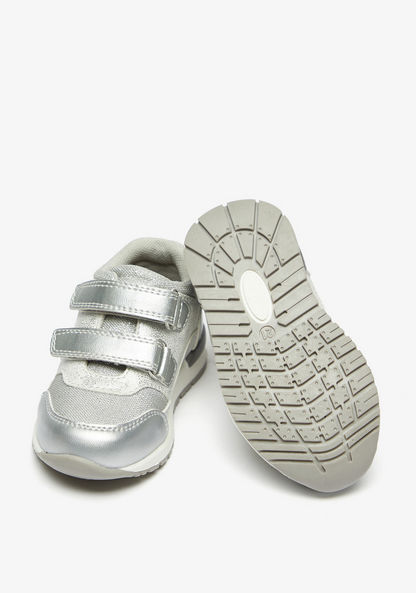 Barefeet Metallic Sneakers with Hook and Loop Closure-Girl%27s Sneakers-image-1