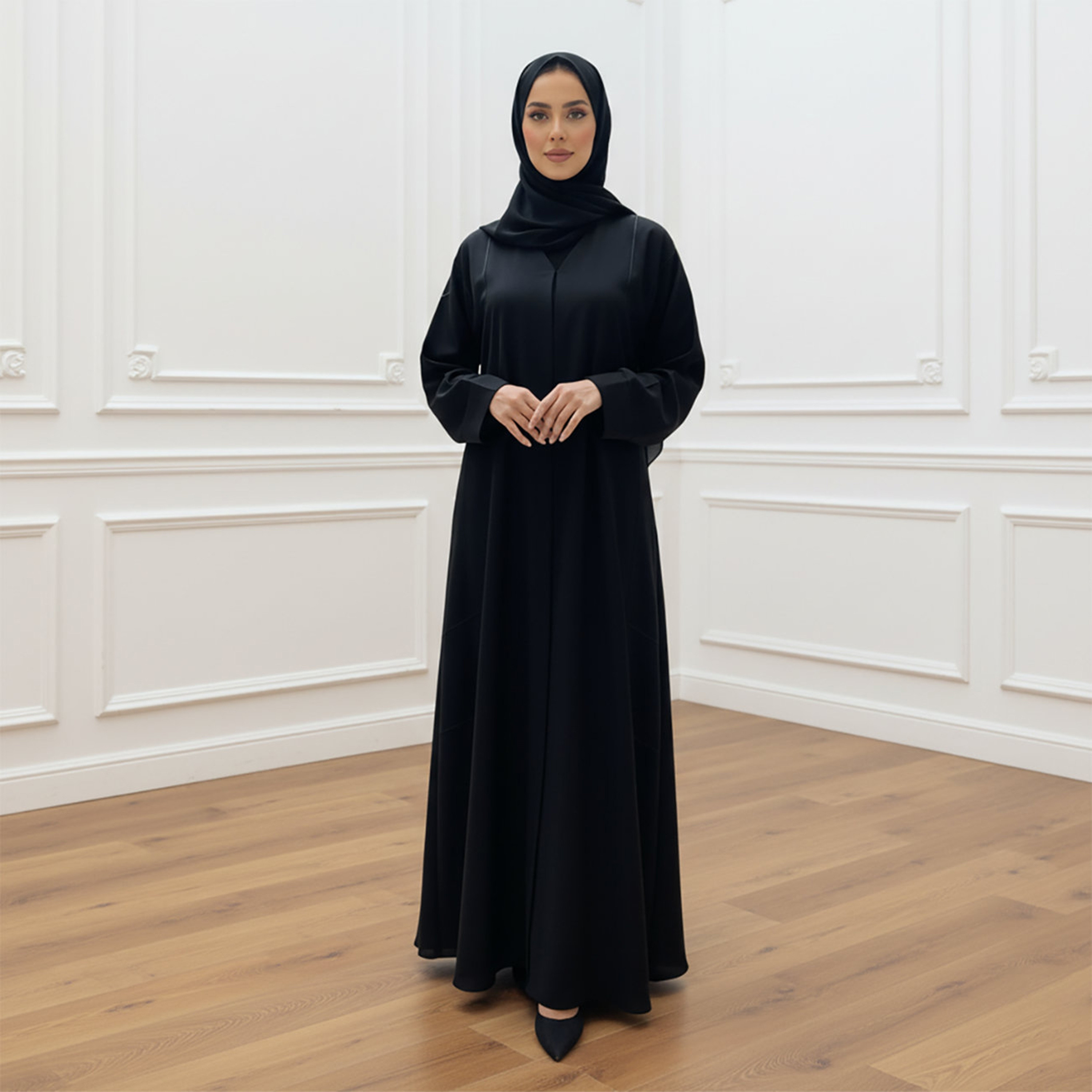 عباية نسائية سوداء نيدا مع حجاب من نخبة-women-arabicclothing-abayas-image-1