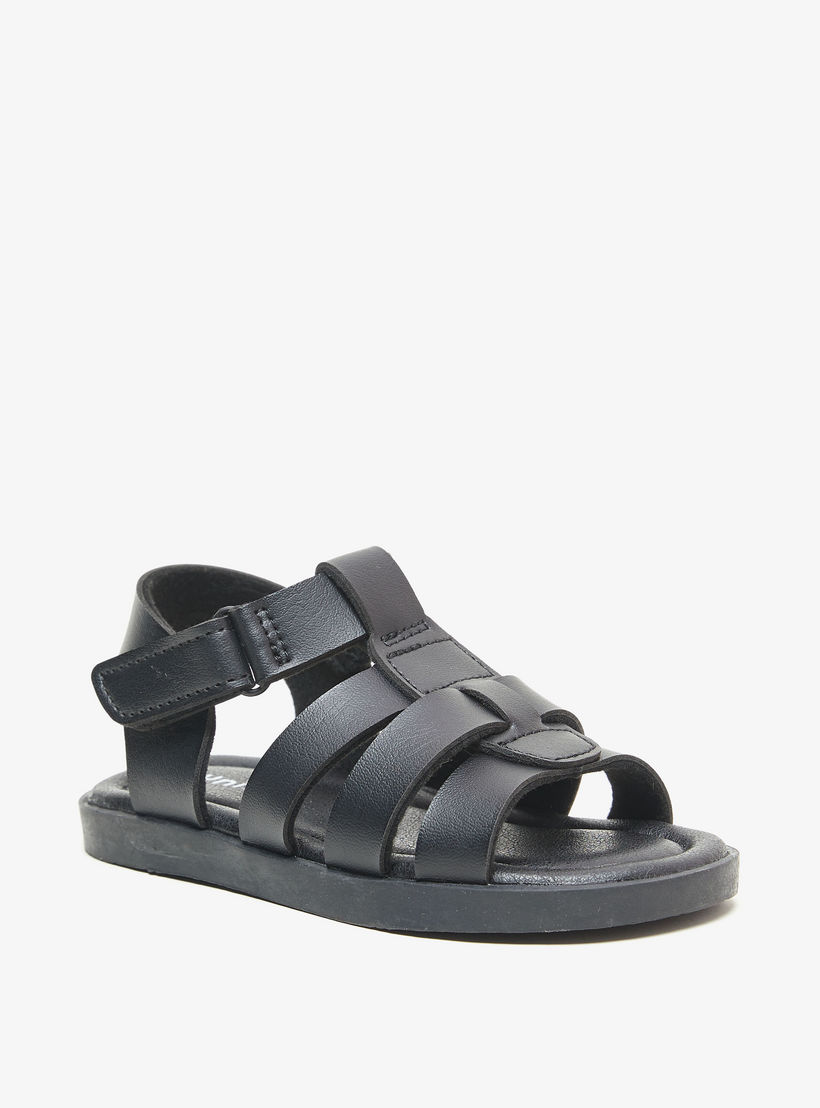 صندل سادة بمقدمة مفتوحة وشريط إغلاق من جونيورز-boys-shoes-sandals-image-1