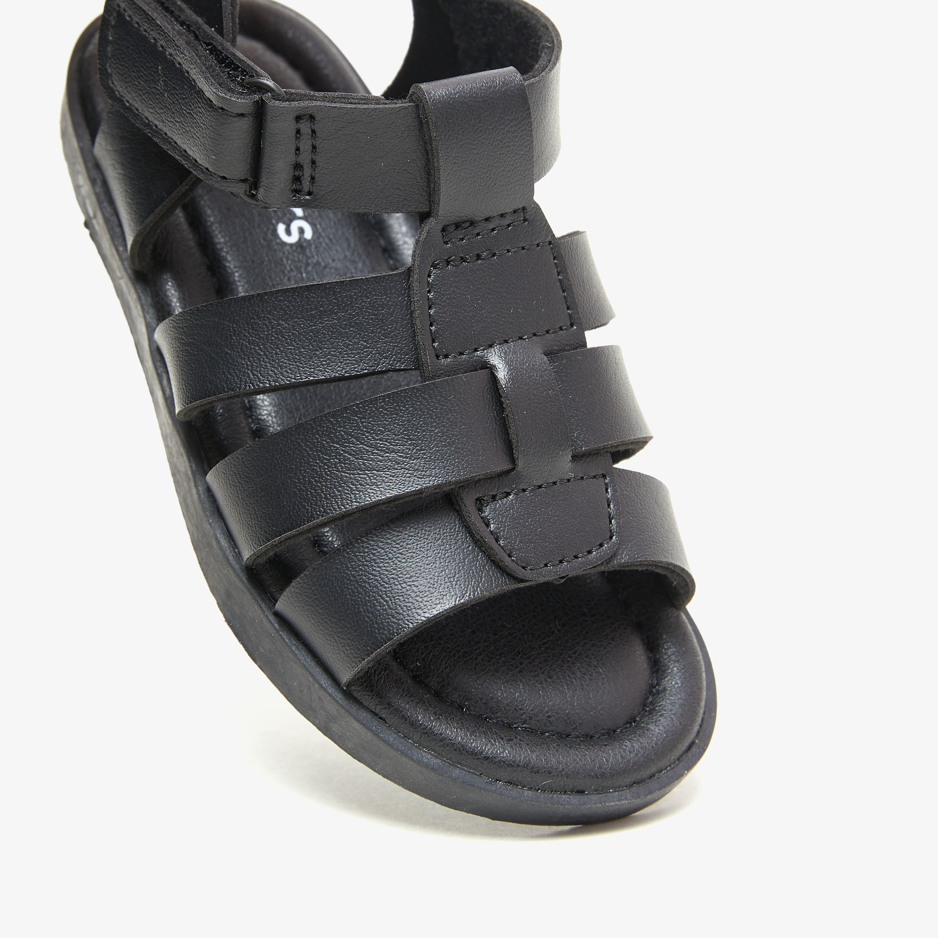 صندل سادة بمقدمة مفتوحة وشريط إغلاق من جونيورز-boys-shoes-sandals-image-4