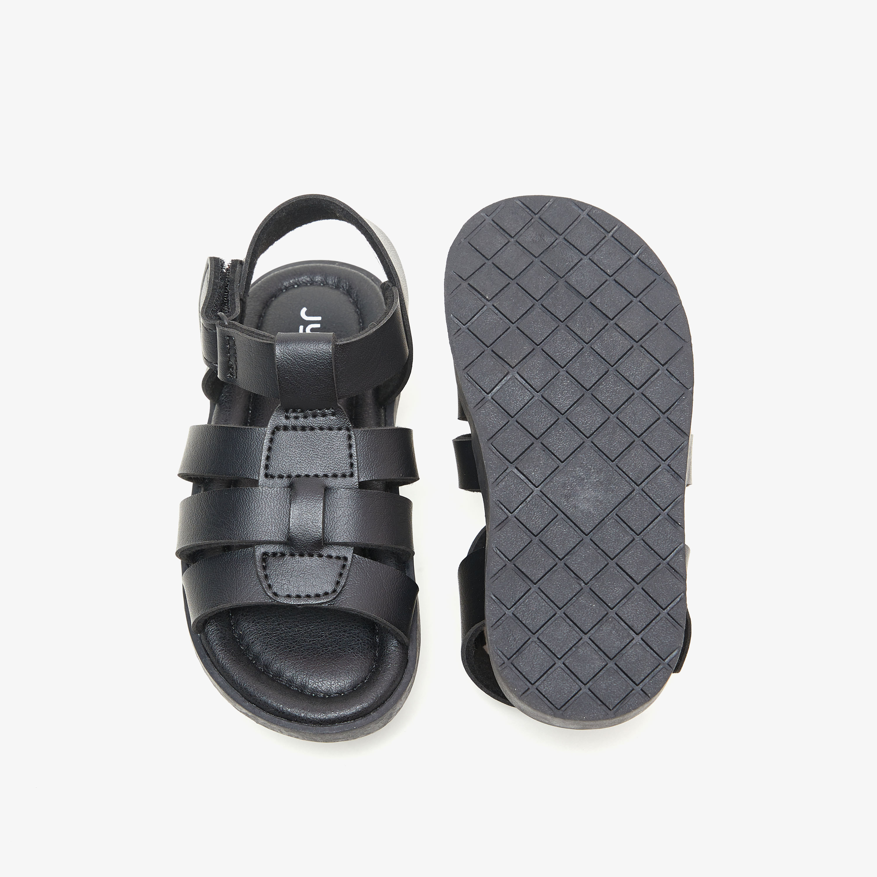 صندل سادة بمقدمة مفتوحة وشريط إغلاق من جونيورز-boys-shoes-sandals-image-5