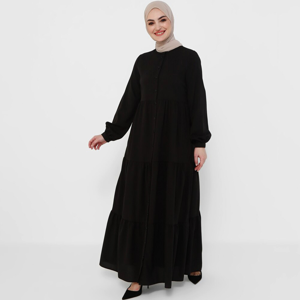 مودانيسا أسود طويل فستان-women-clothing-dresses-image-3