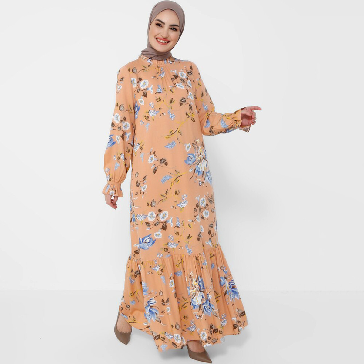 مودانيسا لون القرنفل طويل فستان-women-clothing-dresses-image-1