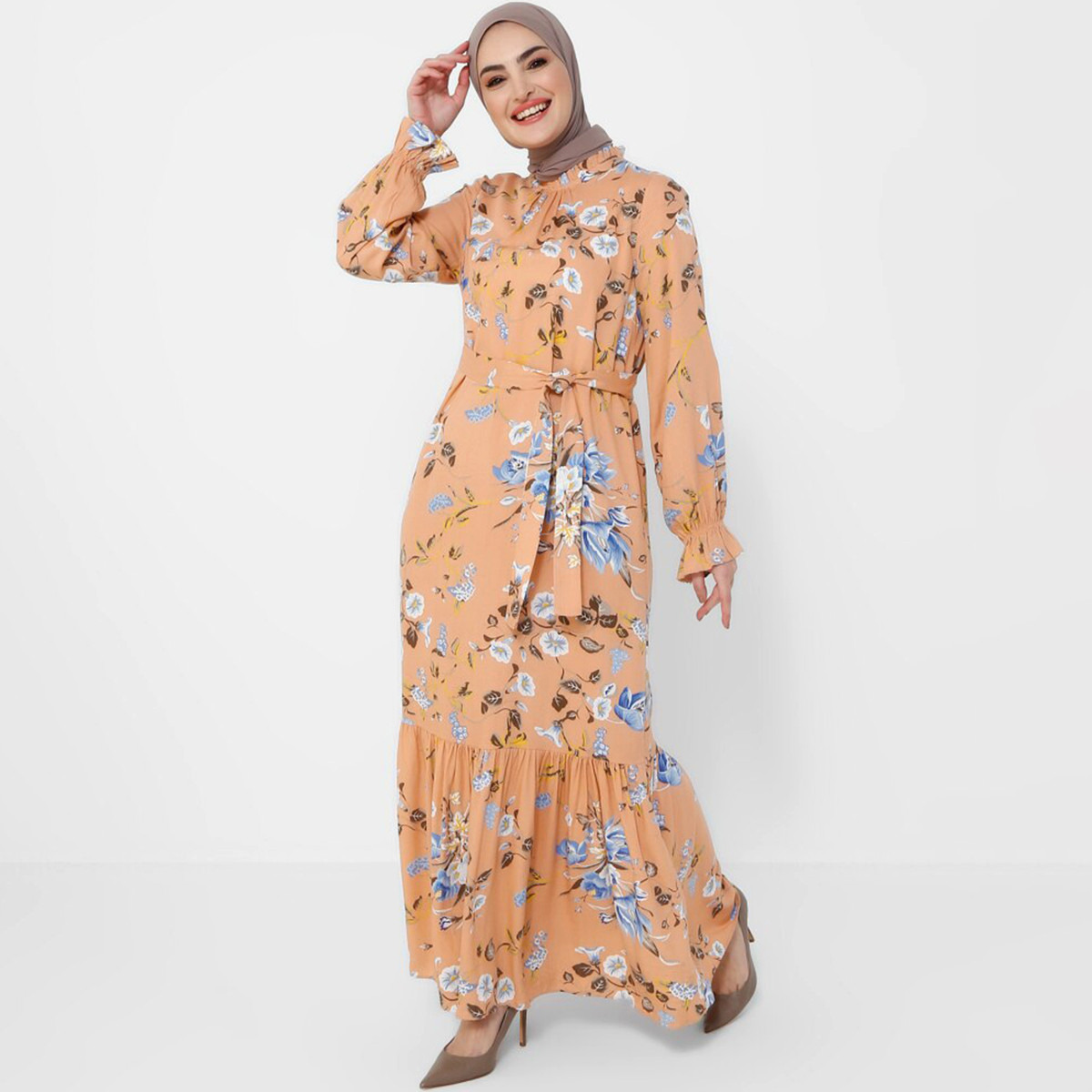 مودانيسا لون القرنفل طويل فستان-women-clothing-dresses-image-3