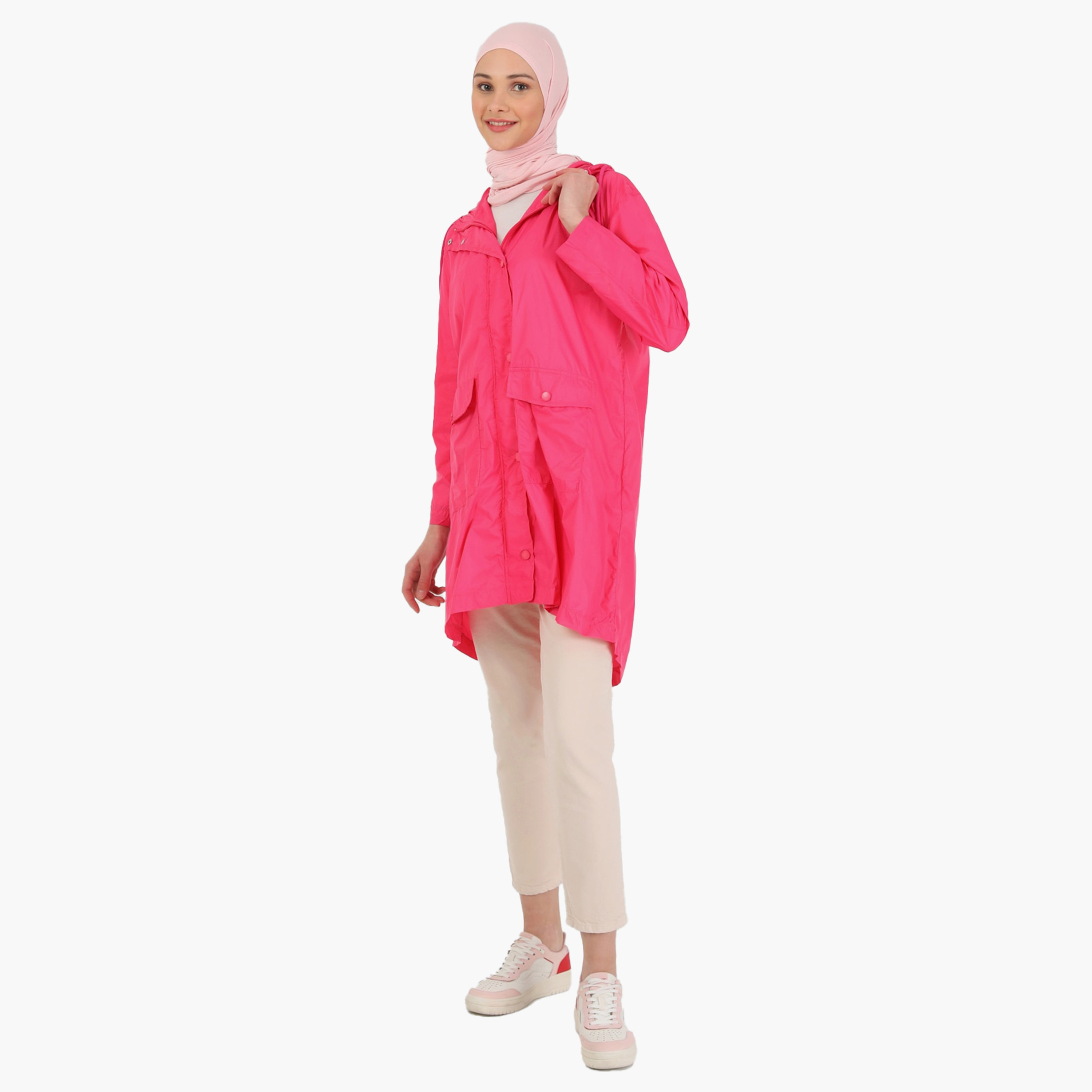 Modanisa Plain Hooded Trench Coat-women-clothing-coatsandjackets-coats-image-2