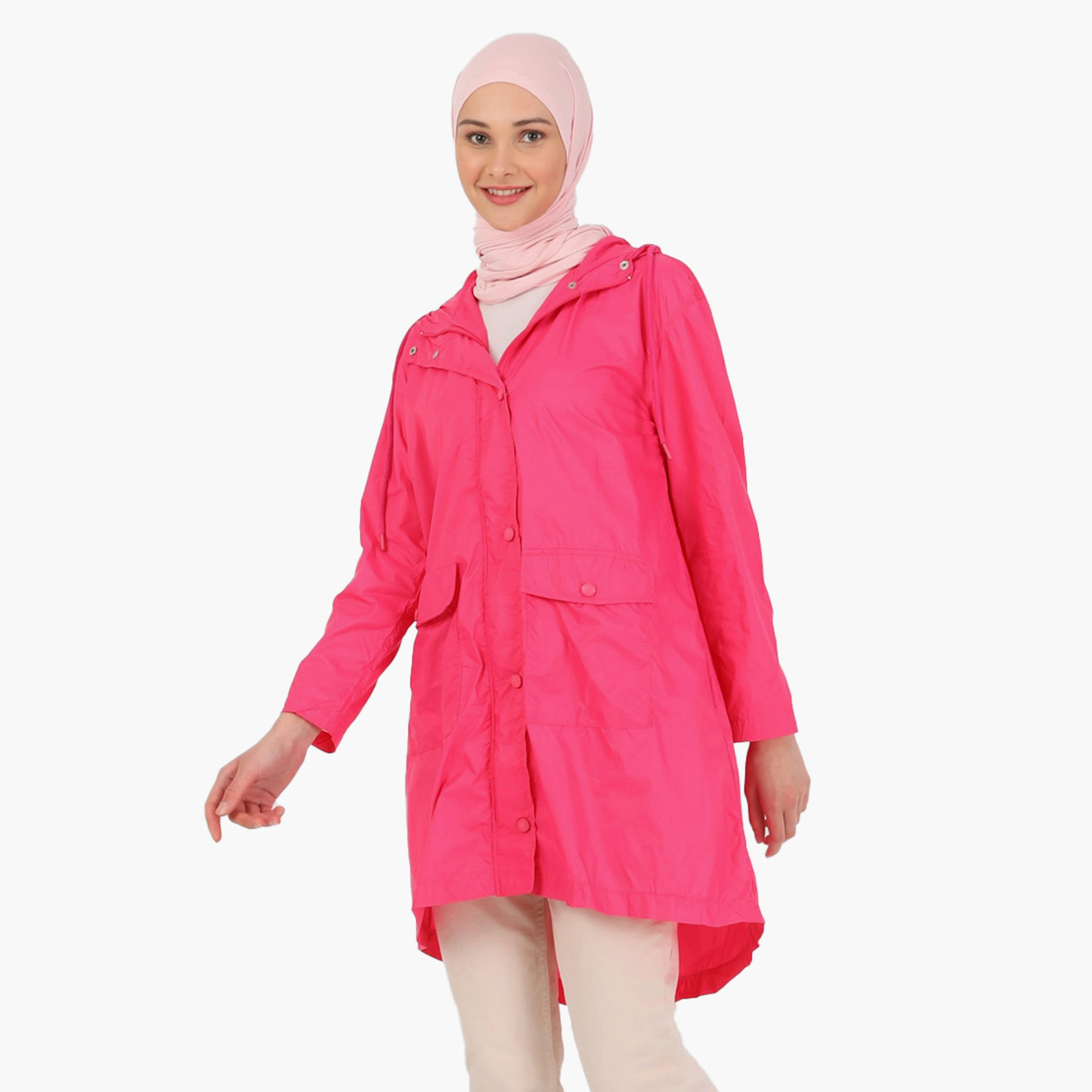 Modanisa Plain Hooded Trench Coat-women-clothing-coatsandjackets-coats-image-3