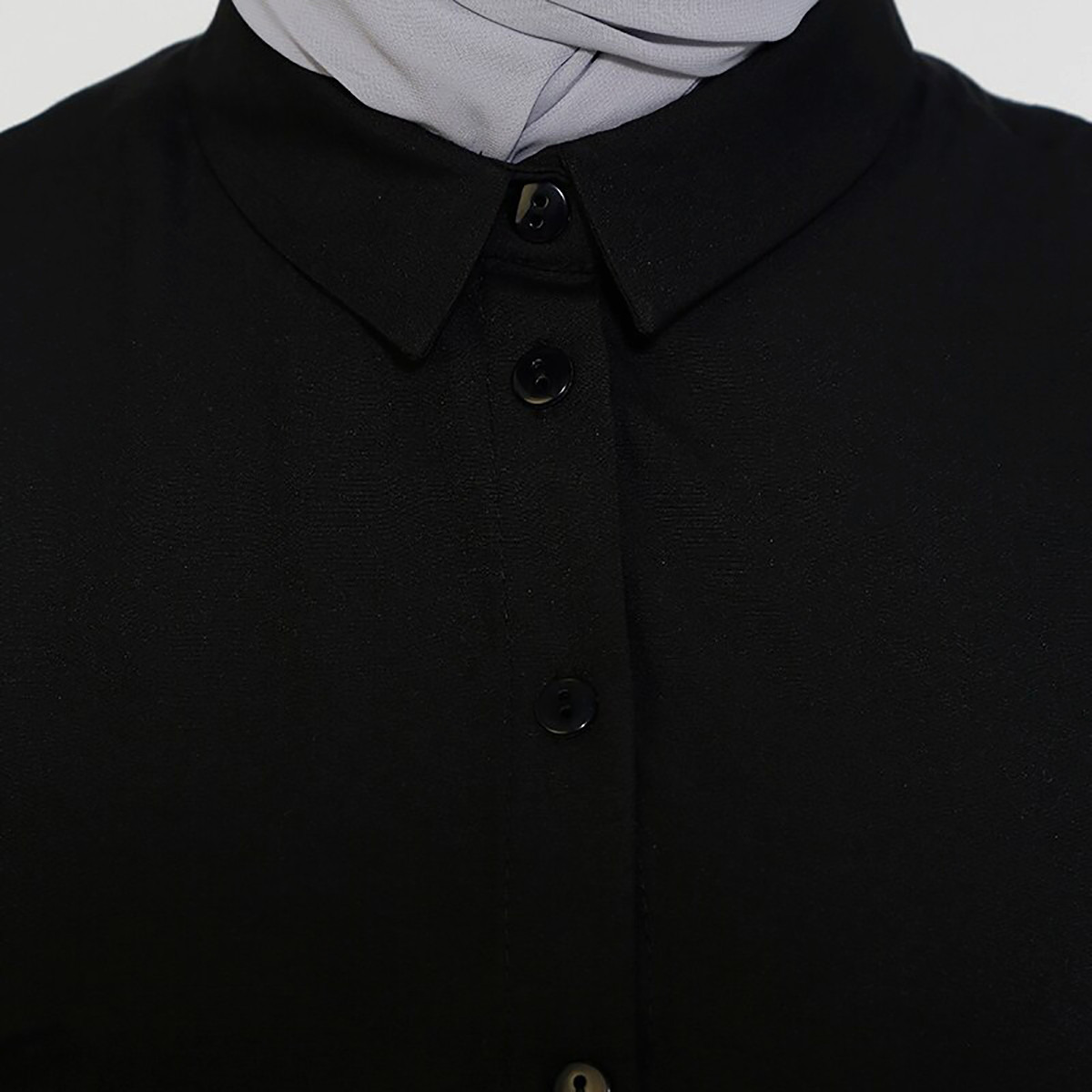 تونيك نسائي من مودانيسا بلون اسود سادة برقبة دائرية مع ازرار-women-clothing-shirtsandblouses-blouses-image-3