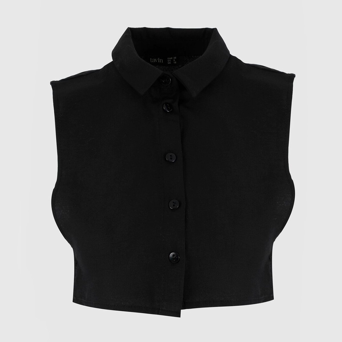 تونيك نسائي من مودانيسا بلون اسود سادة برقبة دائرية مع ازرار-women-clothing-shirtsandblouses-blouses-image-4