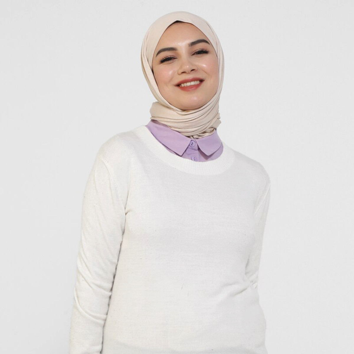 Modanisa Women Lilac Solid Collared Neck Buttoned Tunic-women-clothing-shirtsandblouses-blouses-image-7