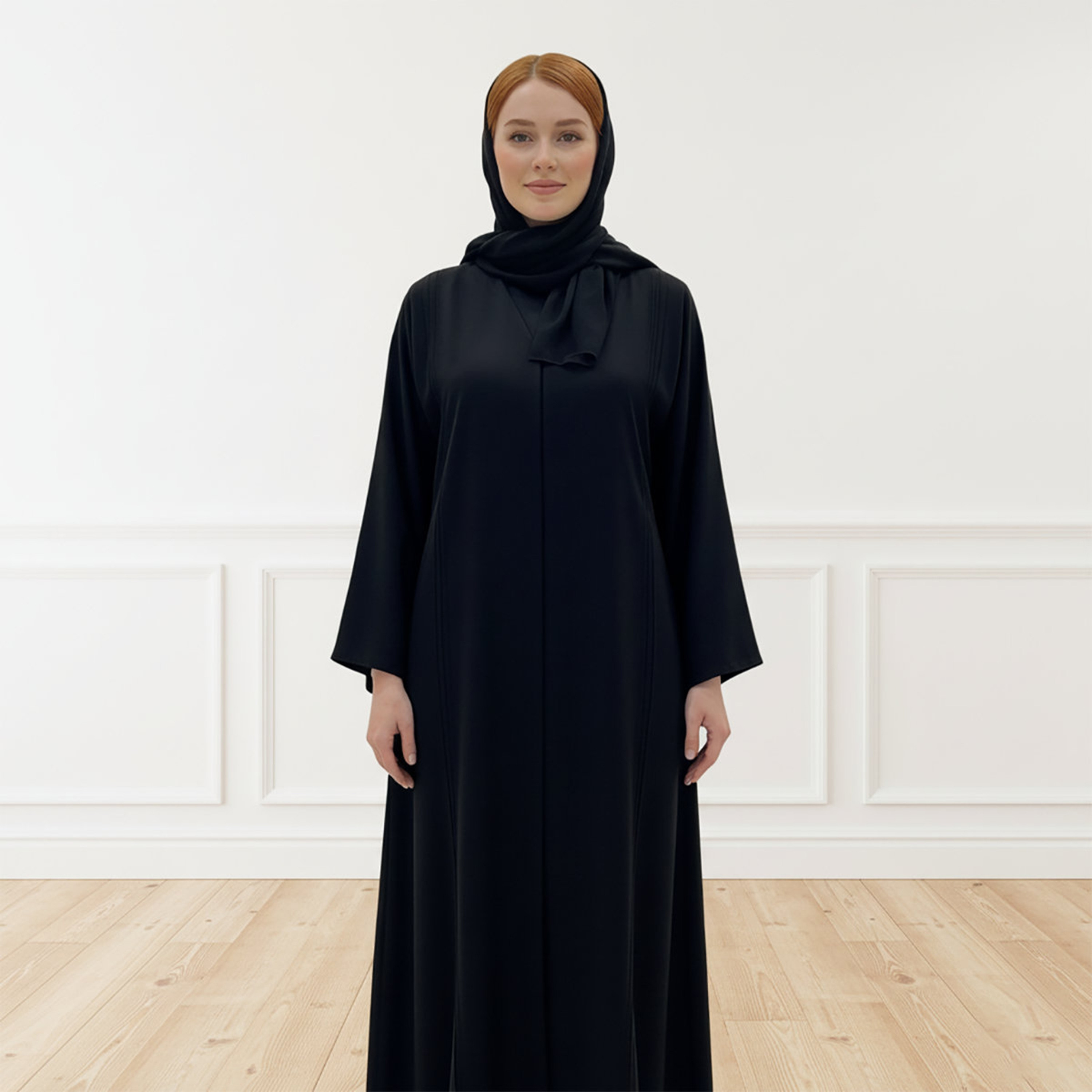 Nukhbaa Black Women's Abaya with Hijab-women-arabicclothing-abayas-image-2