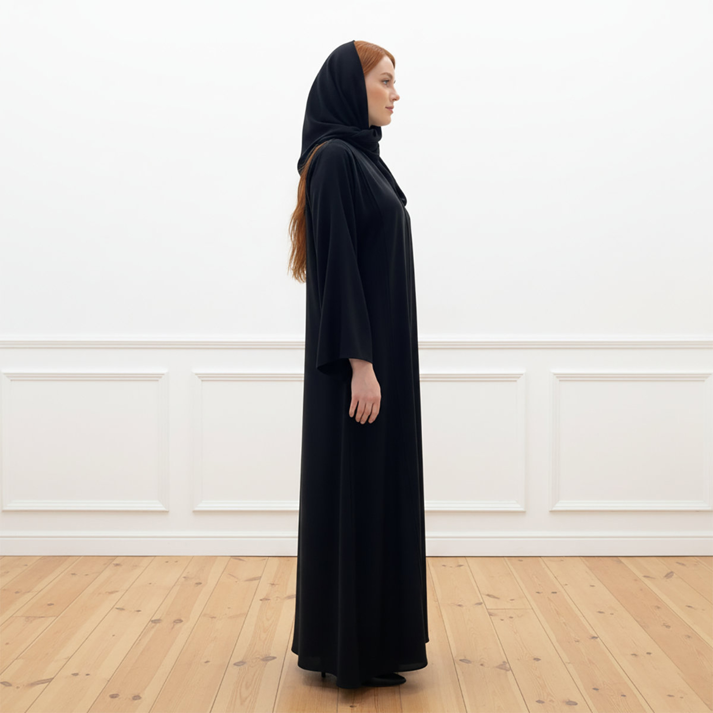 Nukhbaa Black Women's Abaya with Hijab-women-arabicclothing-abayas-image-3