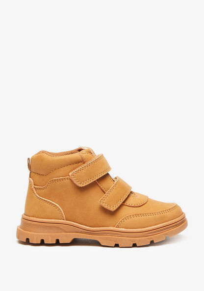 Juniors Solid High Cut Boots with Hook and Loop Closure
