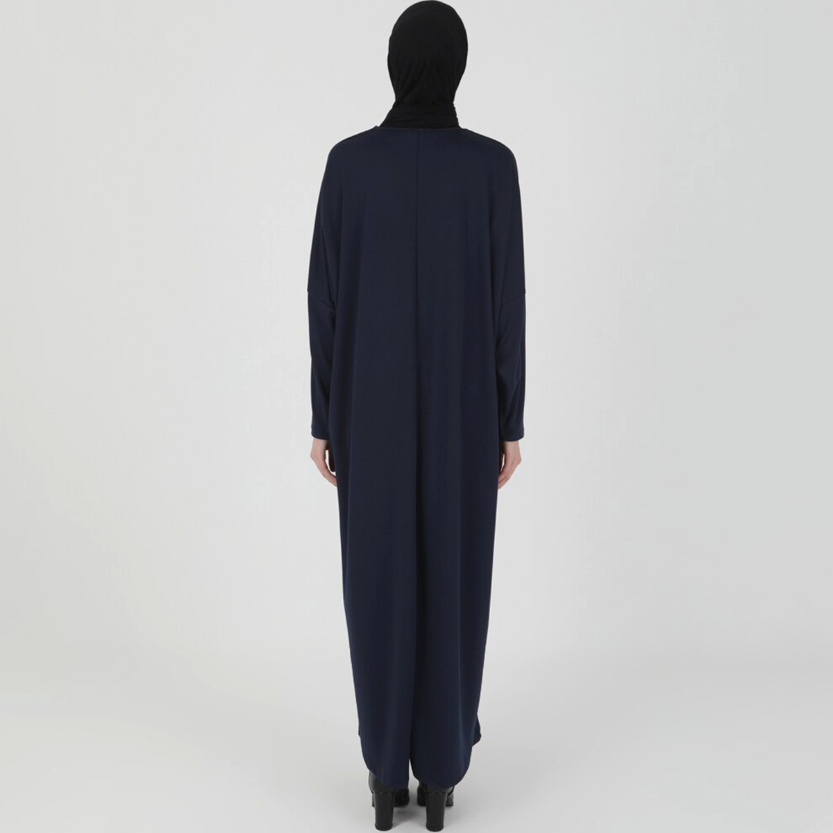 Women Solid Navy Blue Long Sleeves Abaya ZENANE By Modanisa-women-arabicclothing-abayas-image-5