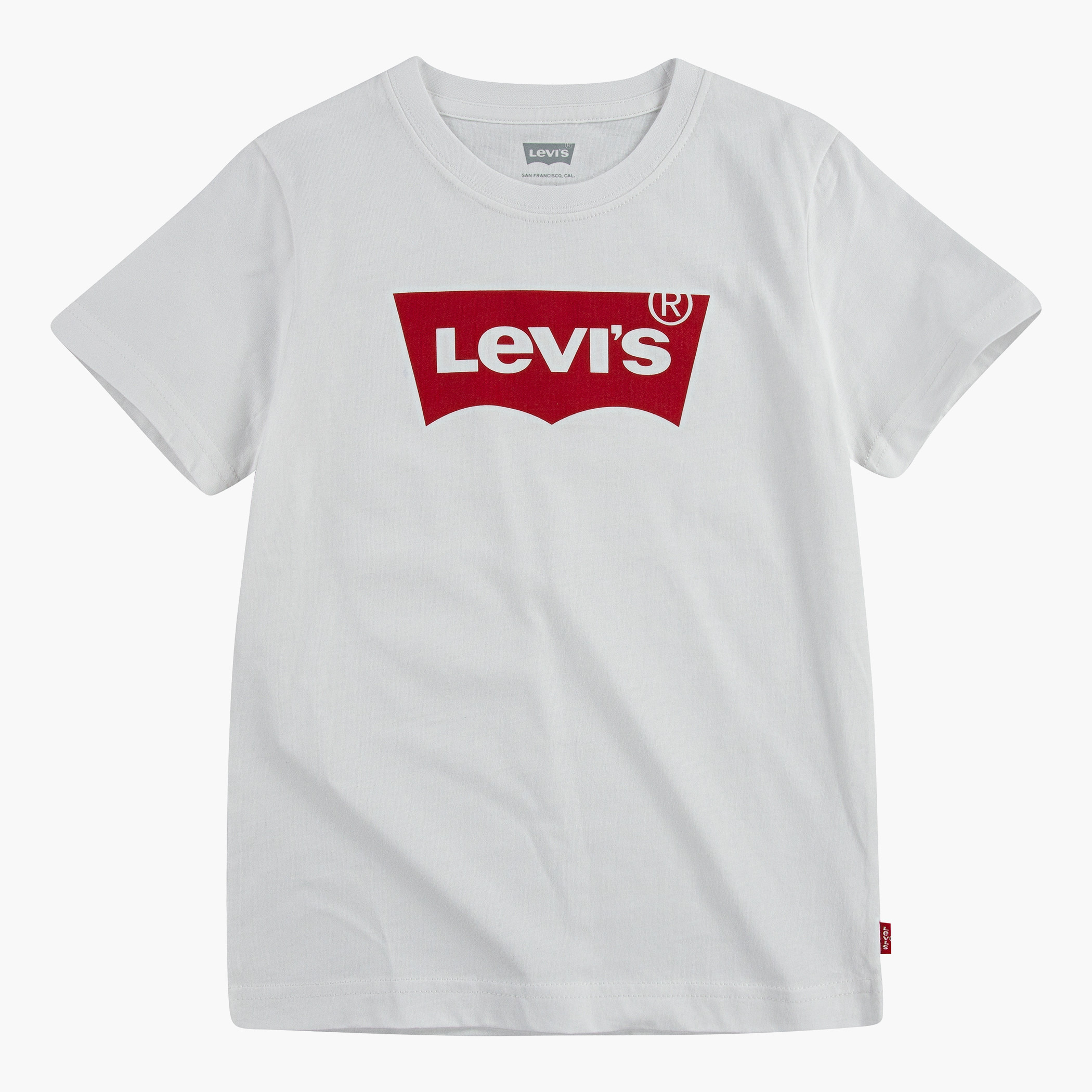Levis Kids Unisex White Logo Crew Neck Short Sleeves T-Shirt-baby-boys-clothing-shirts-image-1