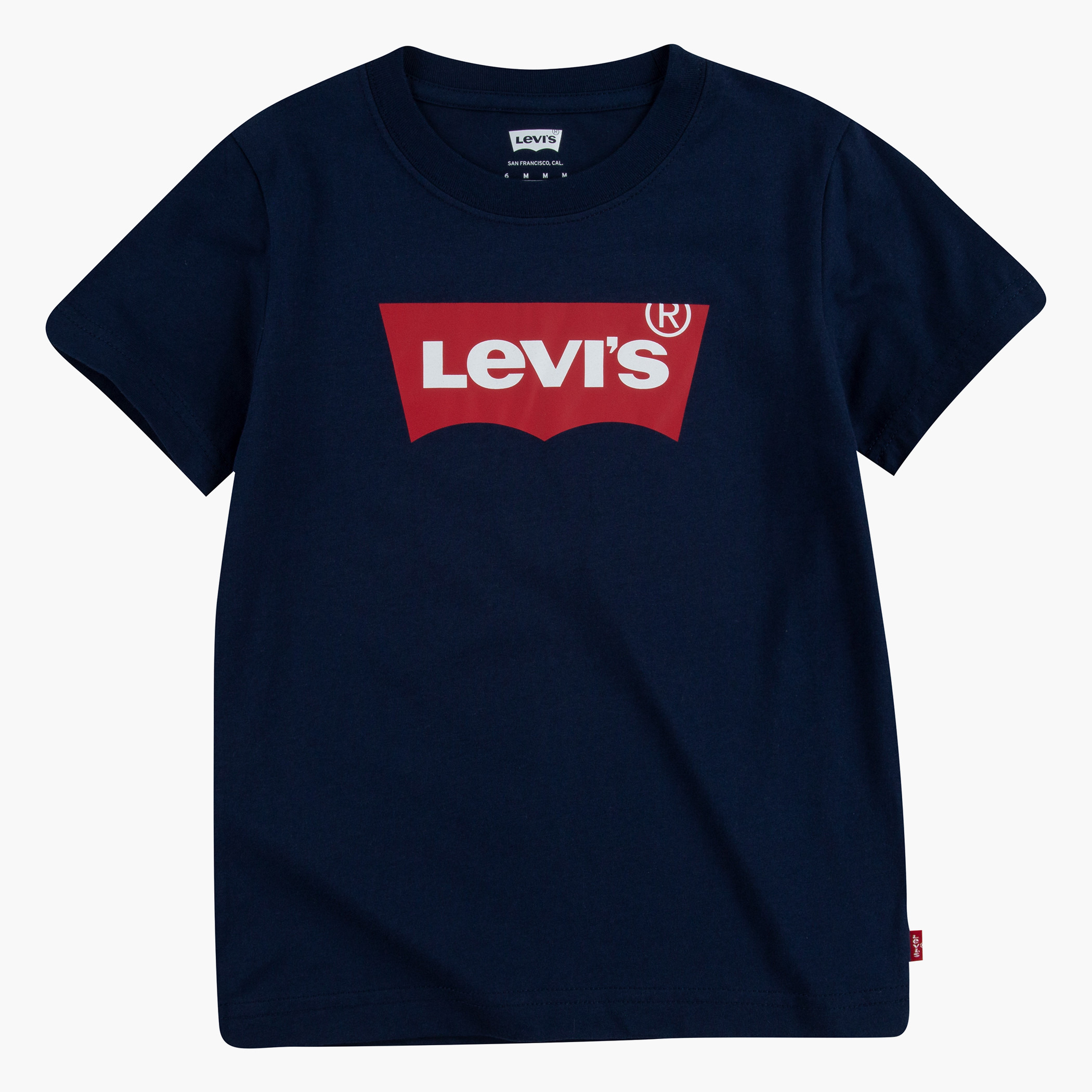 Levis Kids Unisex Navy Blue Logo Crew Neck Short Sleeves T-Shirt-baby-boys-clothing-shirts-image-1