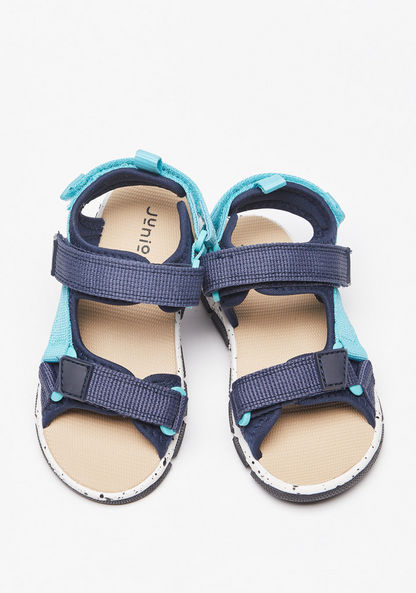 Juniors Textured Back Strap Sandals with Hook and Loop Closure