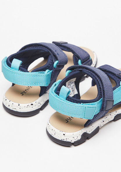 Juniors Textured Back Strap Sandals with Hook and Loop Closure-Boy%27s Sandals-image-2