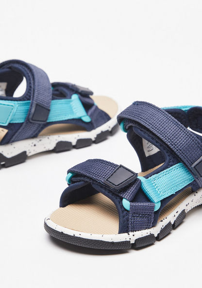 Juniors Textured Back Strap Sandals with Hook and Loop Closure-Boy%27s Sandals-image-3