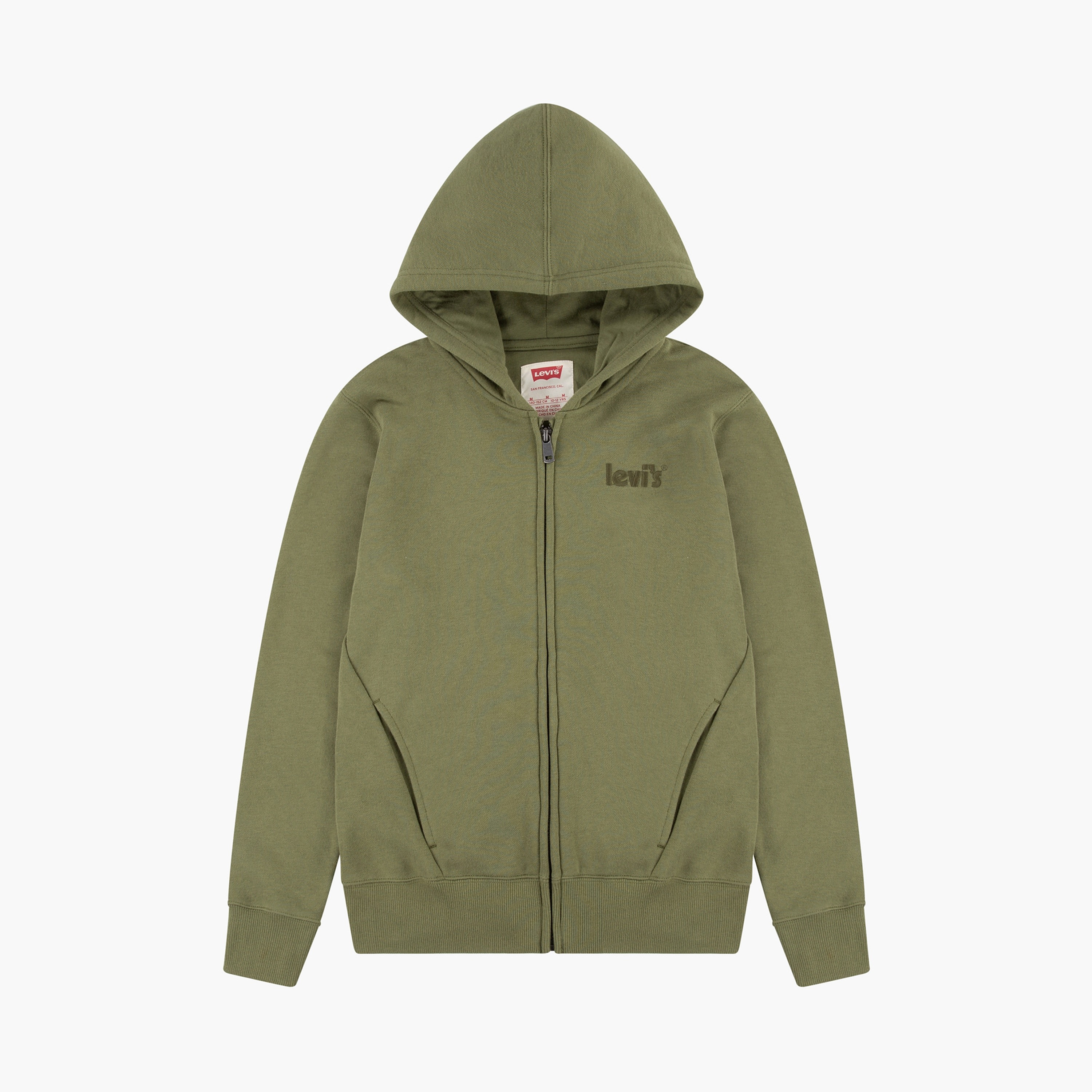 Levi's Solid Zip Through Hoodie with Long Sleeves-boys-clothing-winterwear-sweatshirts-image-1