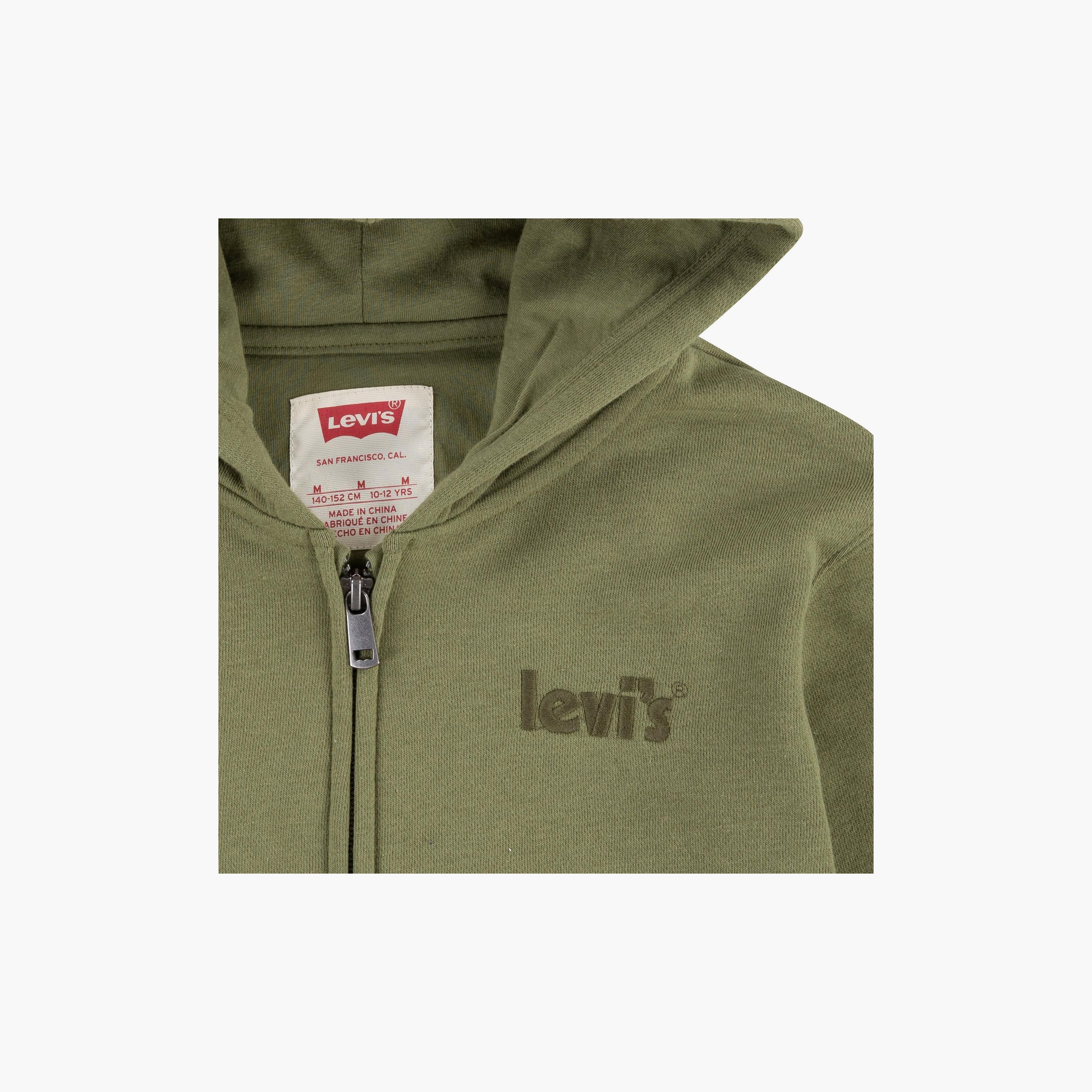 Levi's Solid Zip Through Hoodie with Long Sleeves-boys-clothing-winterwear-sweatshirts-image-3