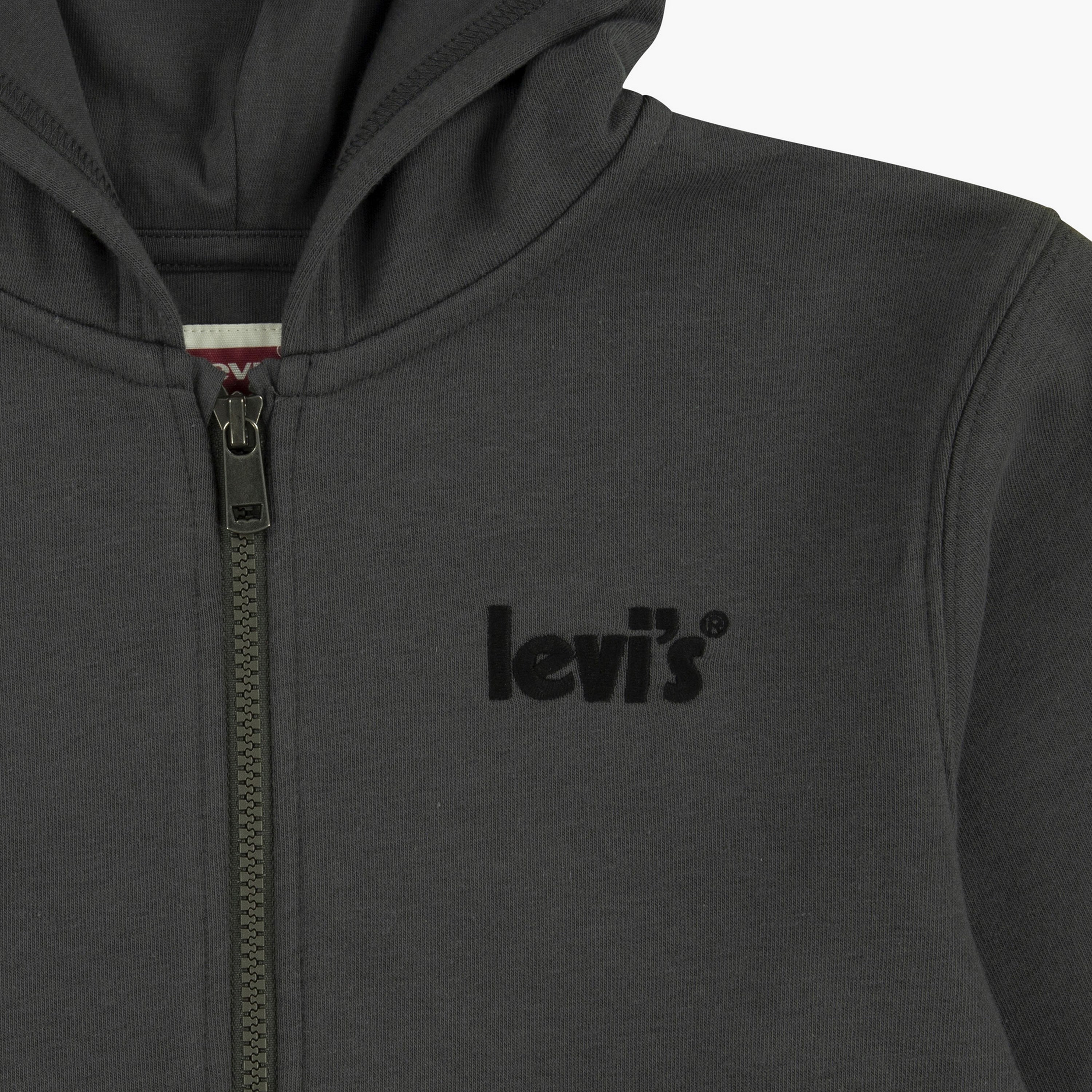 Levi's Solid Zip Through Hoodie with Long Sleeves-boys-clothing-winterwear-sweatshirts-image-6