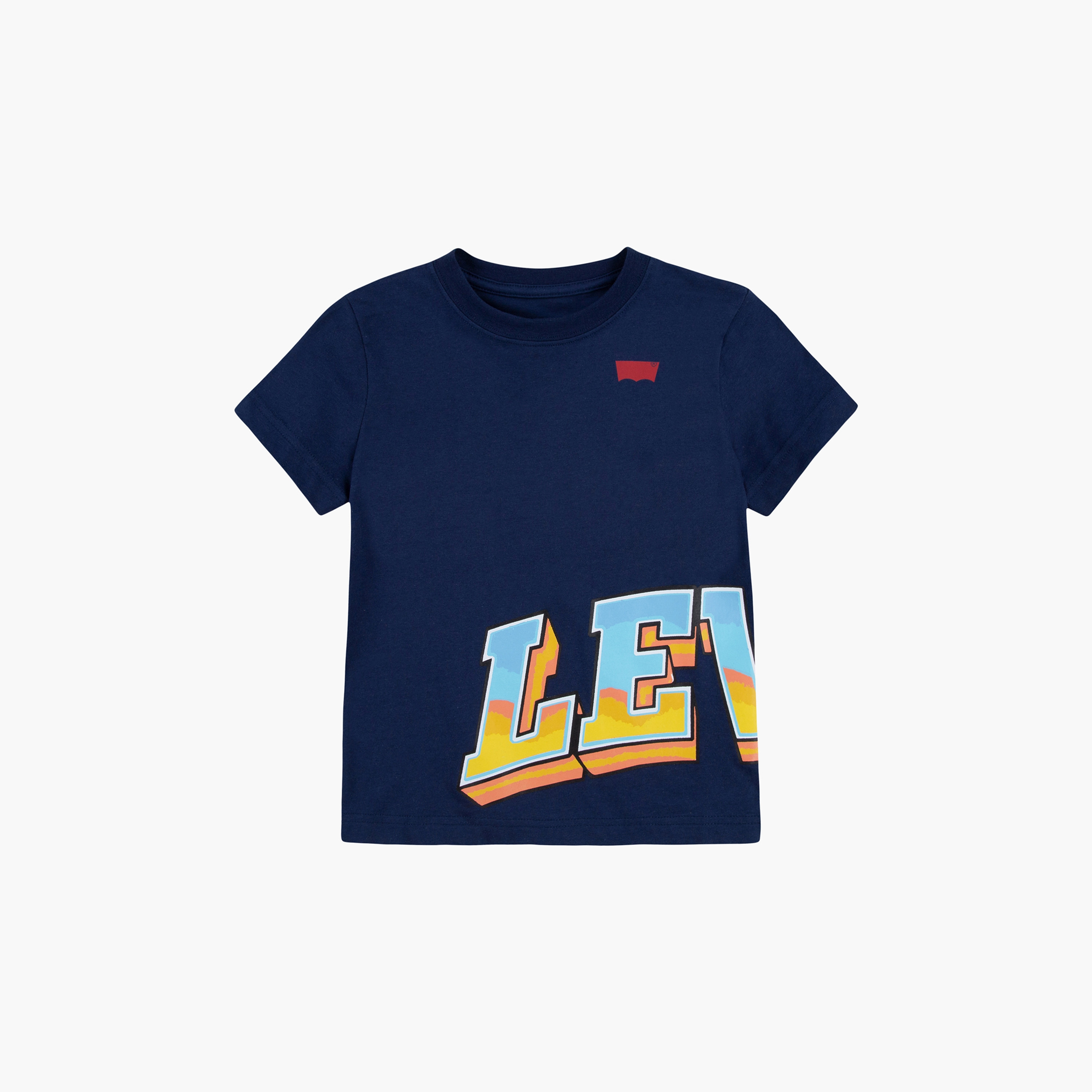 تيشيرت بياقة ضيقة وأكمام قصيرة وطبعات شعار من ليفايز-boys-clothing-tshirtsandpolos-image-1