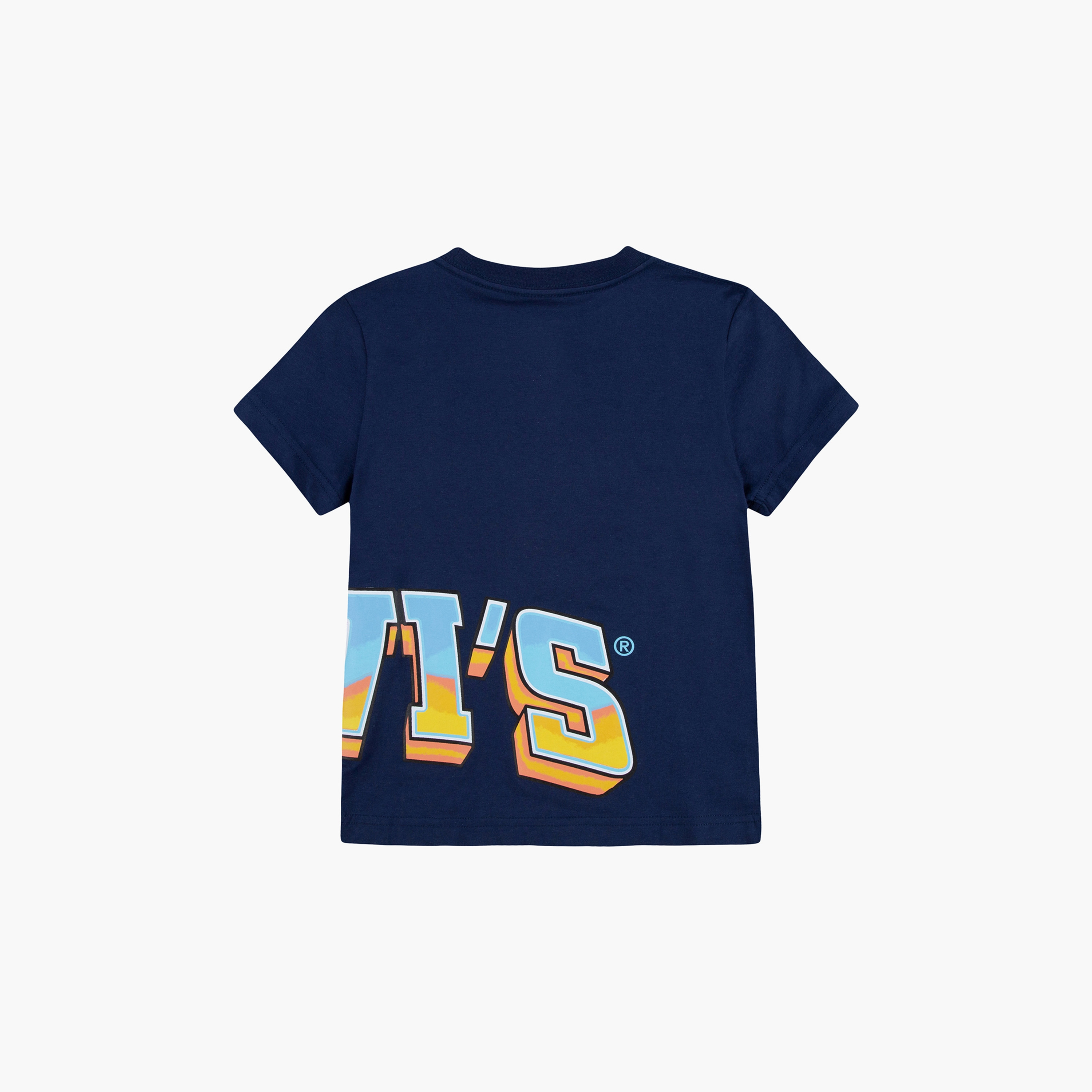 Levi's Logo Print Crew Neck T-shirt with Short Sleeves-boys-clothing-tshirtsandpolos-image-2