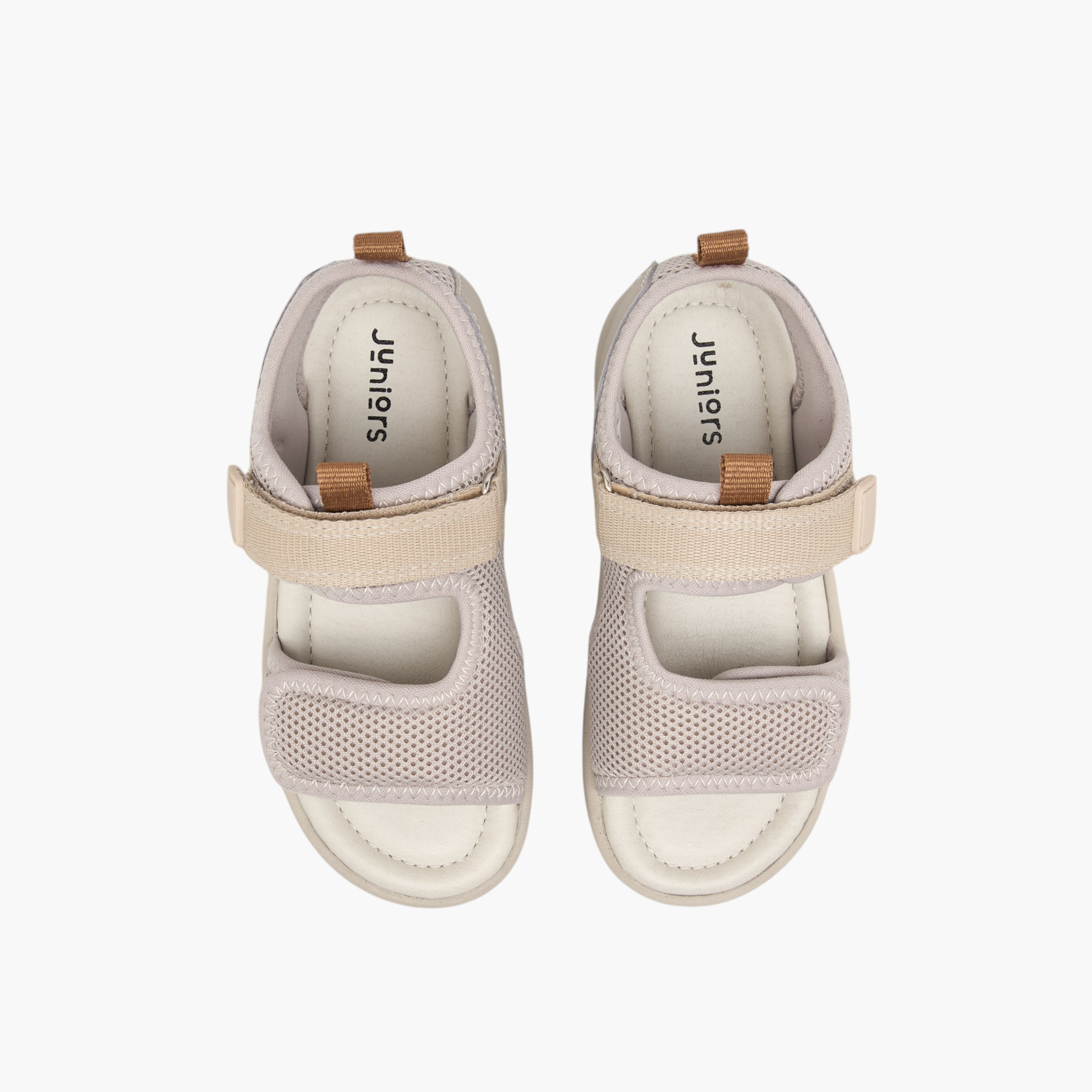 Juniors Textured Floaters with Hook and Loop Closure-boys-shoes-sandals-image-1