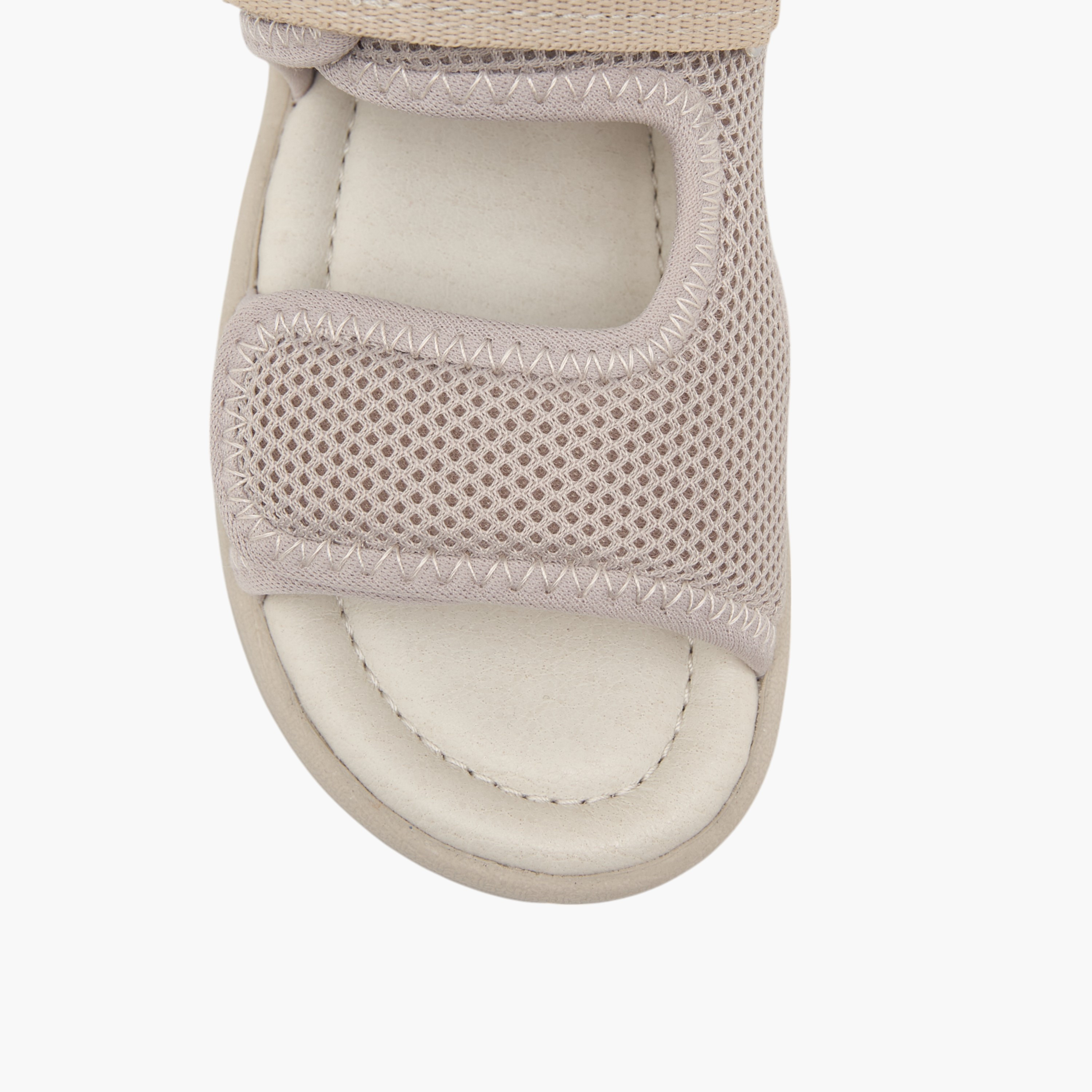 Juniors Textured Floaters with Hook and Loop Closure-boys-shoes-sandals-image-4