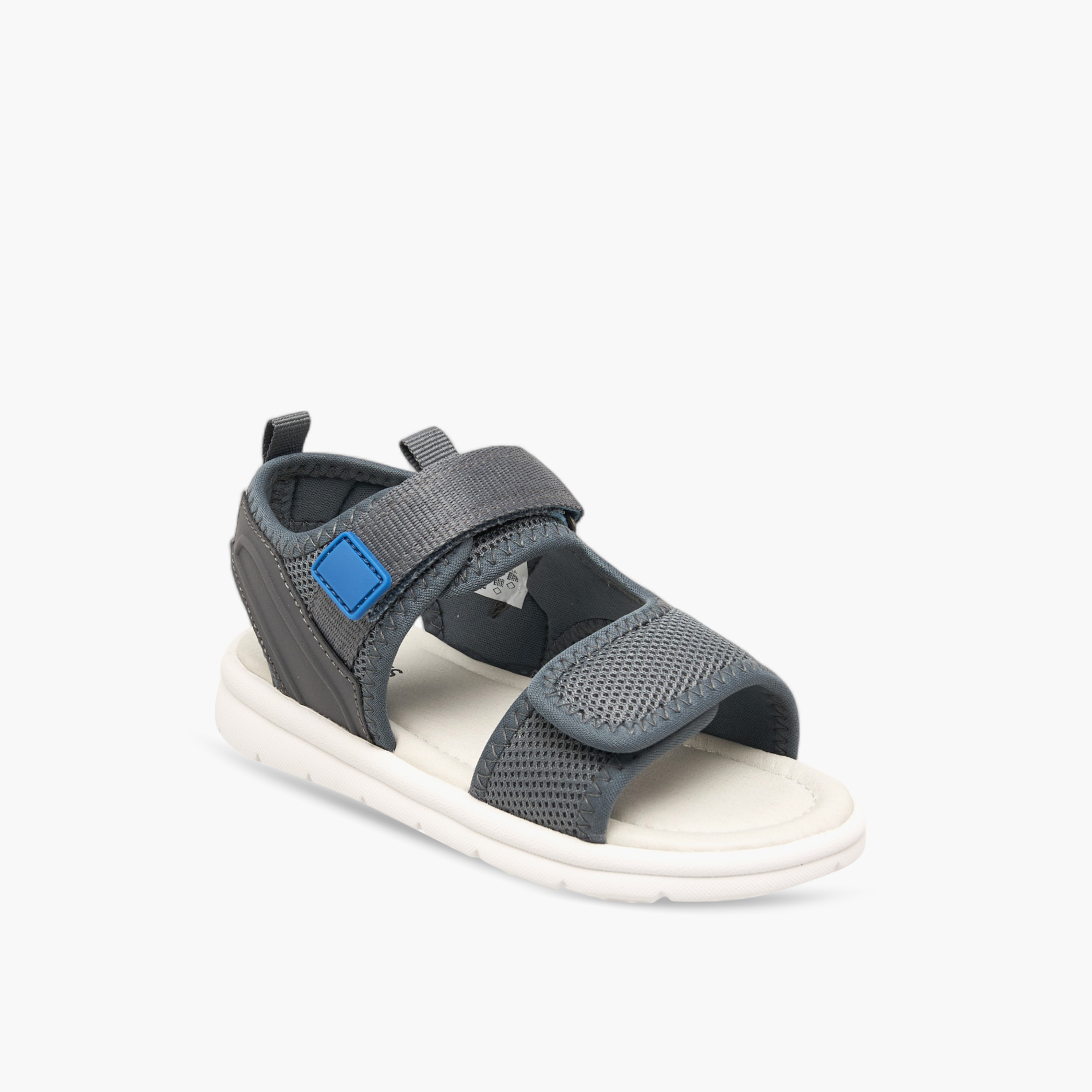 Juniors Textured Floaters with Hook and Loop Closure-boys-shoes-sandals-image-2