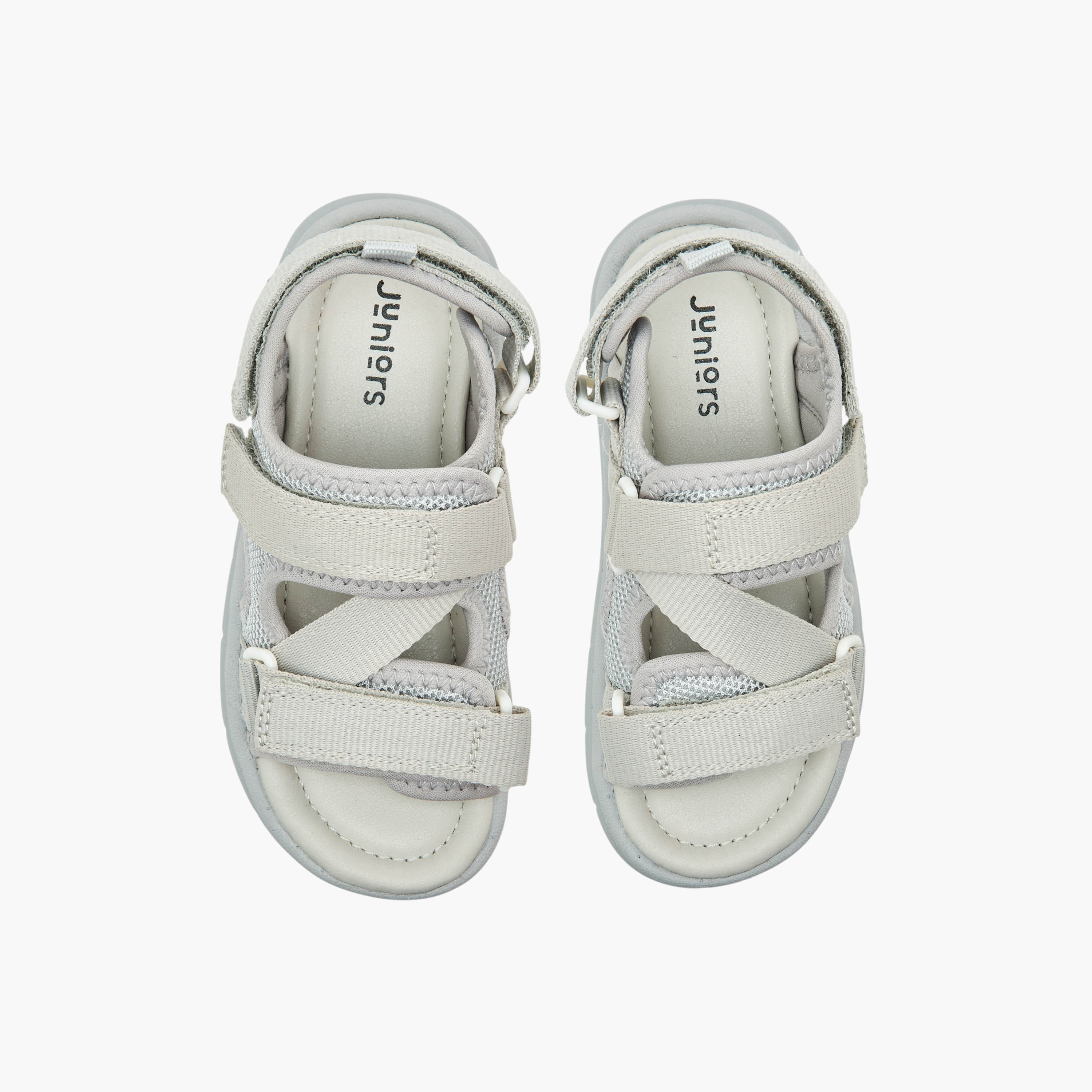 Juniors Textured Floaters with Hook and Loop Closure-boys-shoes-sandals-image-1